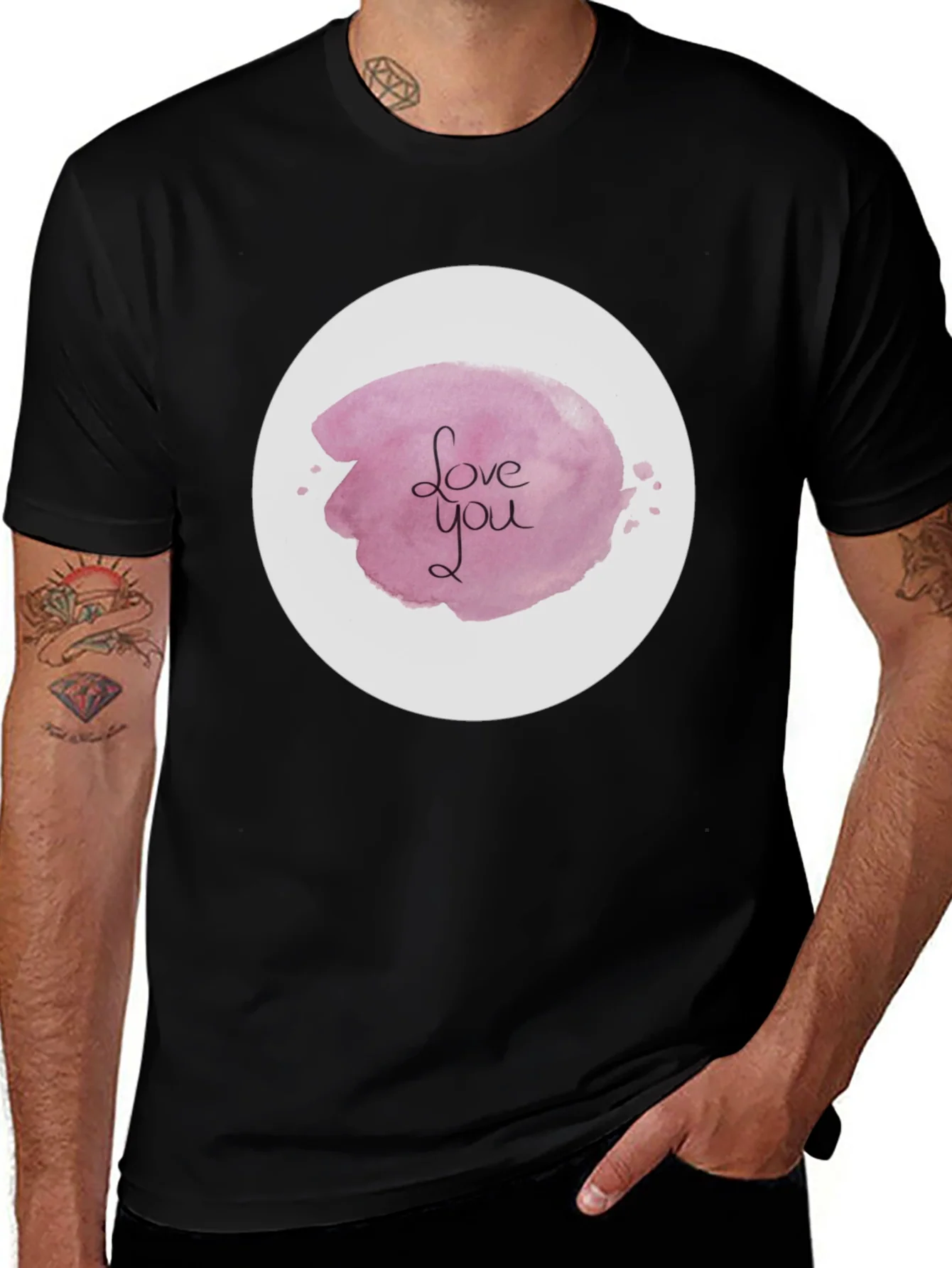 Camiseta Negra con Dise?o Love You