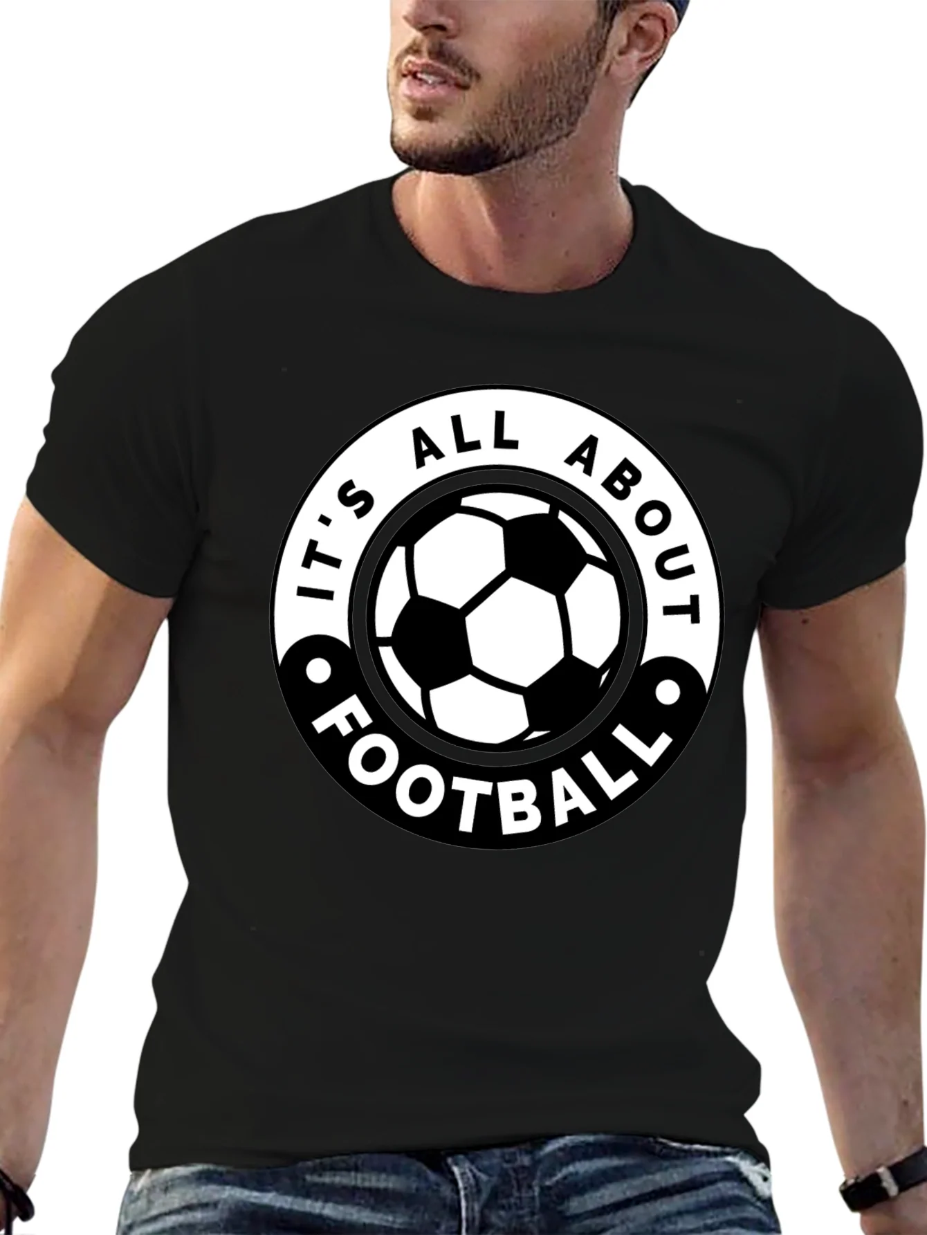 Camiseta Negra: ?Todo Se Trata de F¨²tbol!