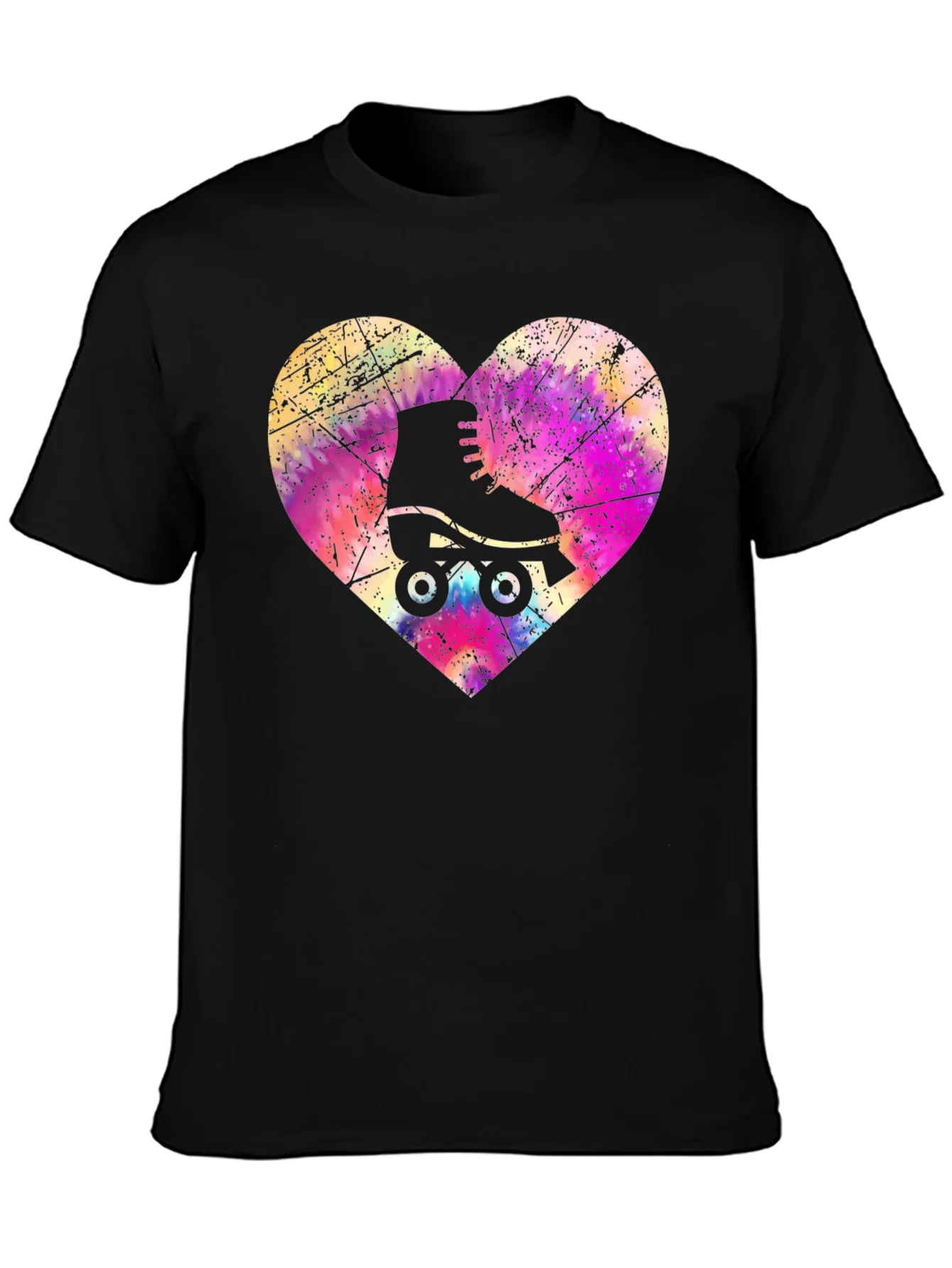 Camiseta Negra Patinaje Coraz¨®n