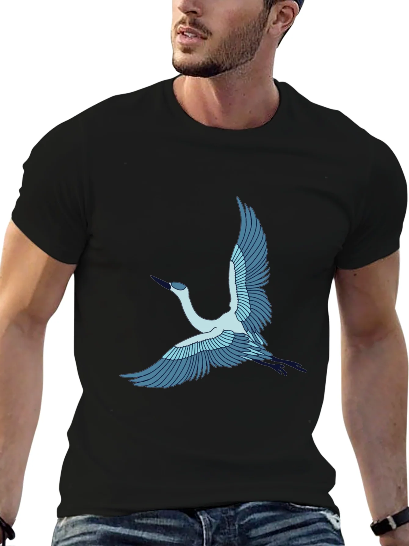 Rebbecca Crane Bird Graphic Tee - Black Cotton T-Shirt