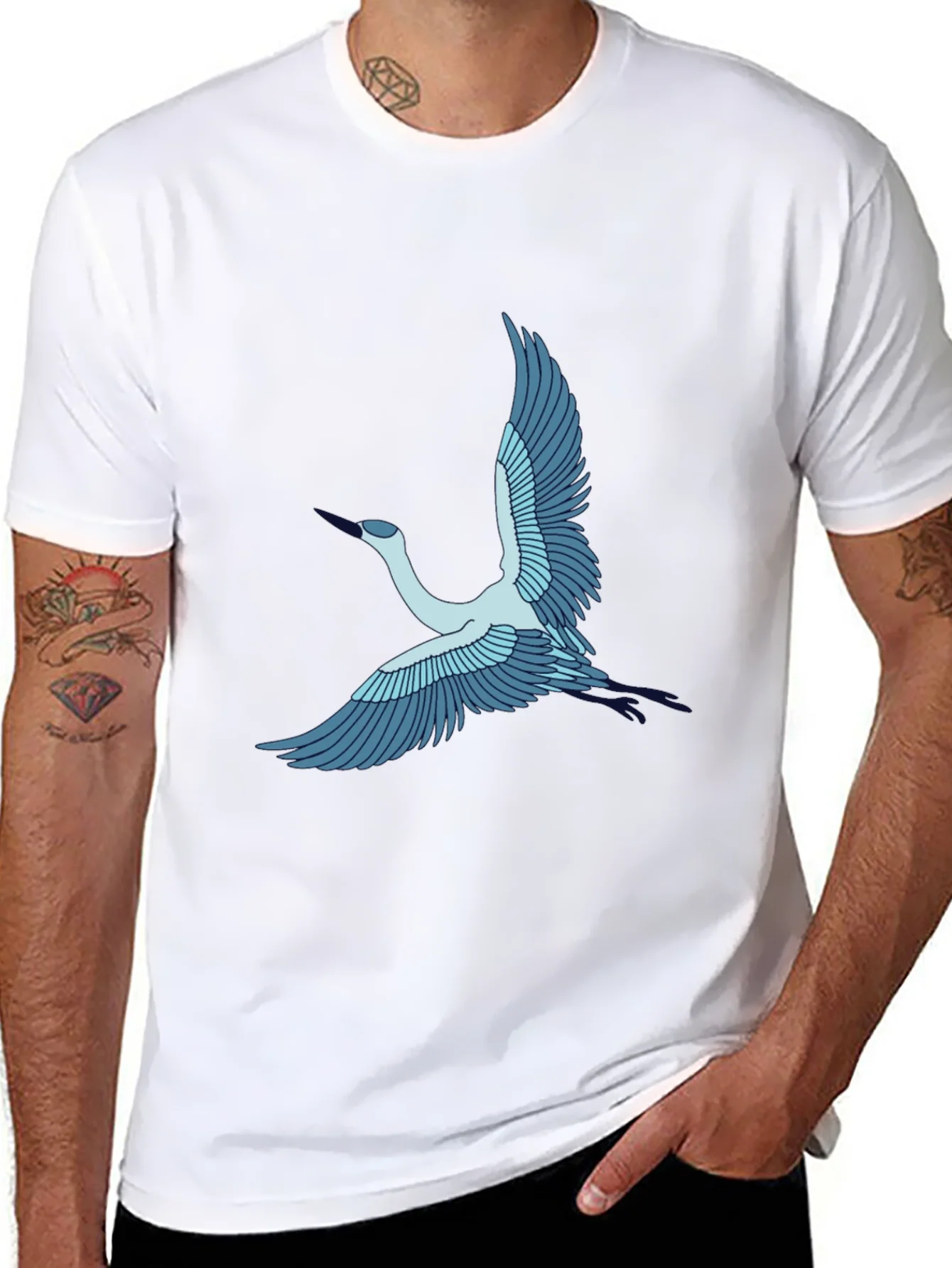 Rebbecca Crane Bird Graphic Tee - Black Cotton T-Shirt