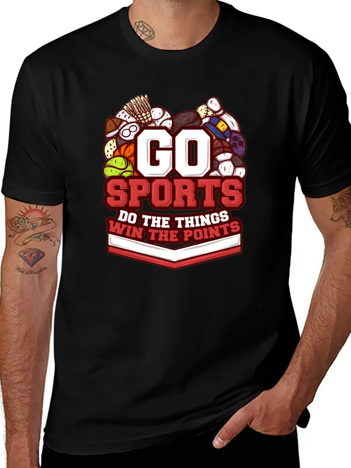 Camiseta Negra Deportiva Go Sports para Hombre