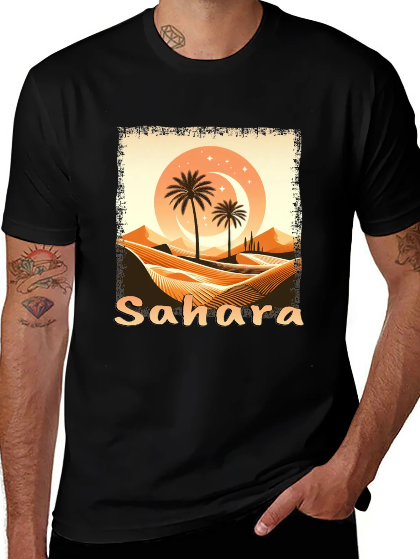 Rebbecca Sahara Desert Graphic Tee - Unisex Black T-Shirt