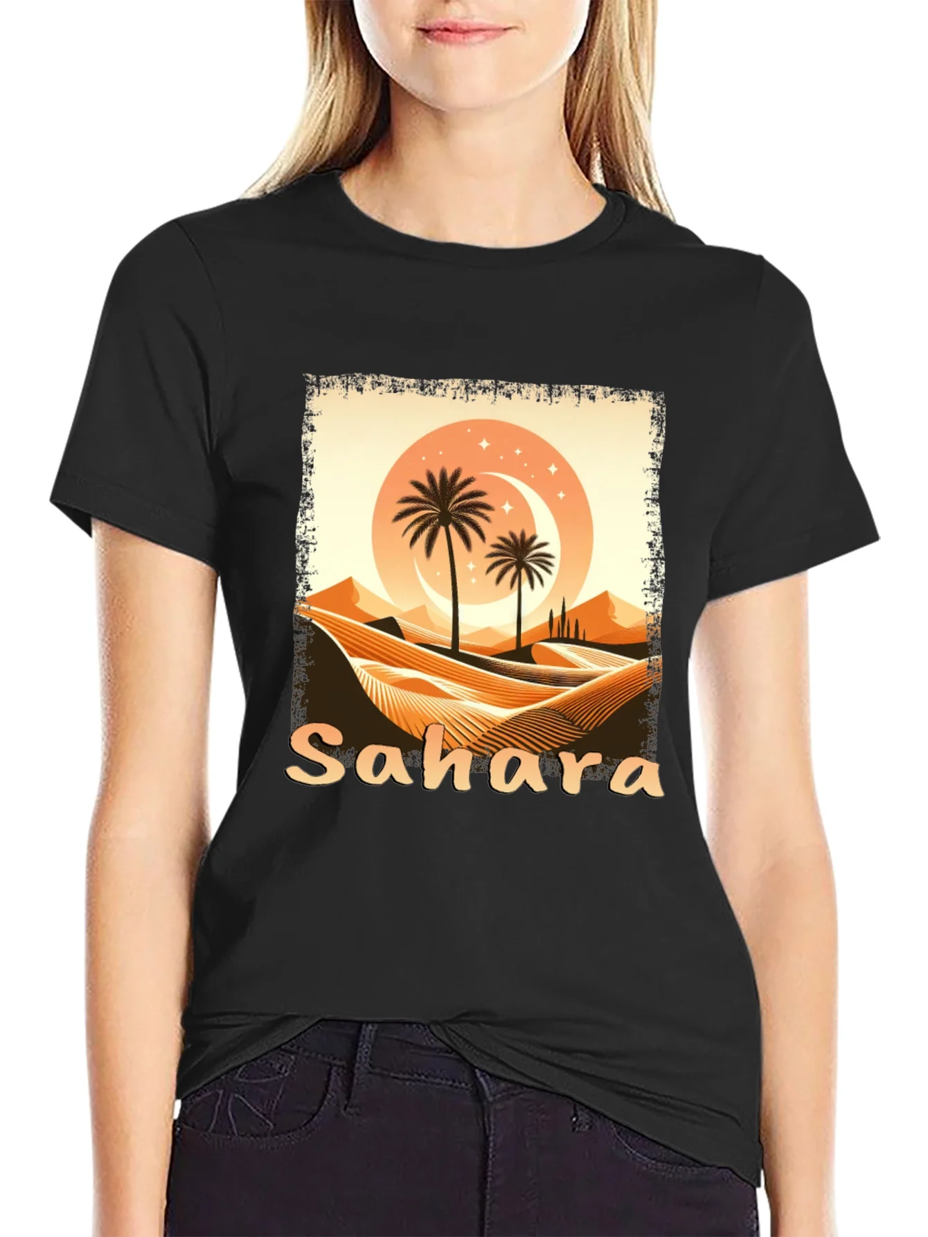 Rebbecca Sahara Desert Graphic Tee - Unisex Black T-Shirt