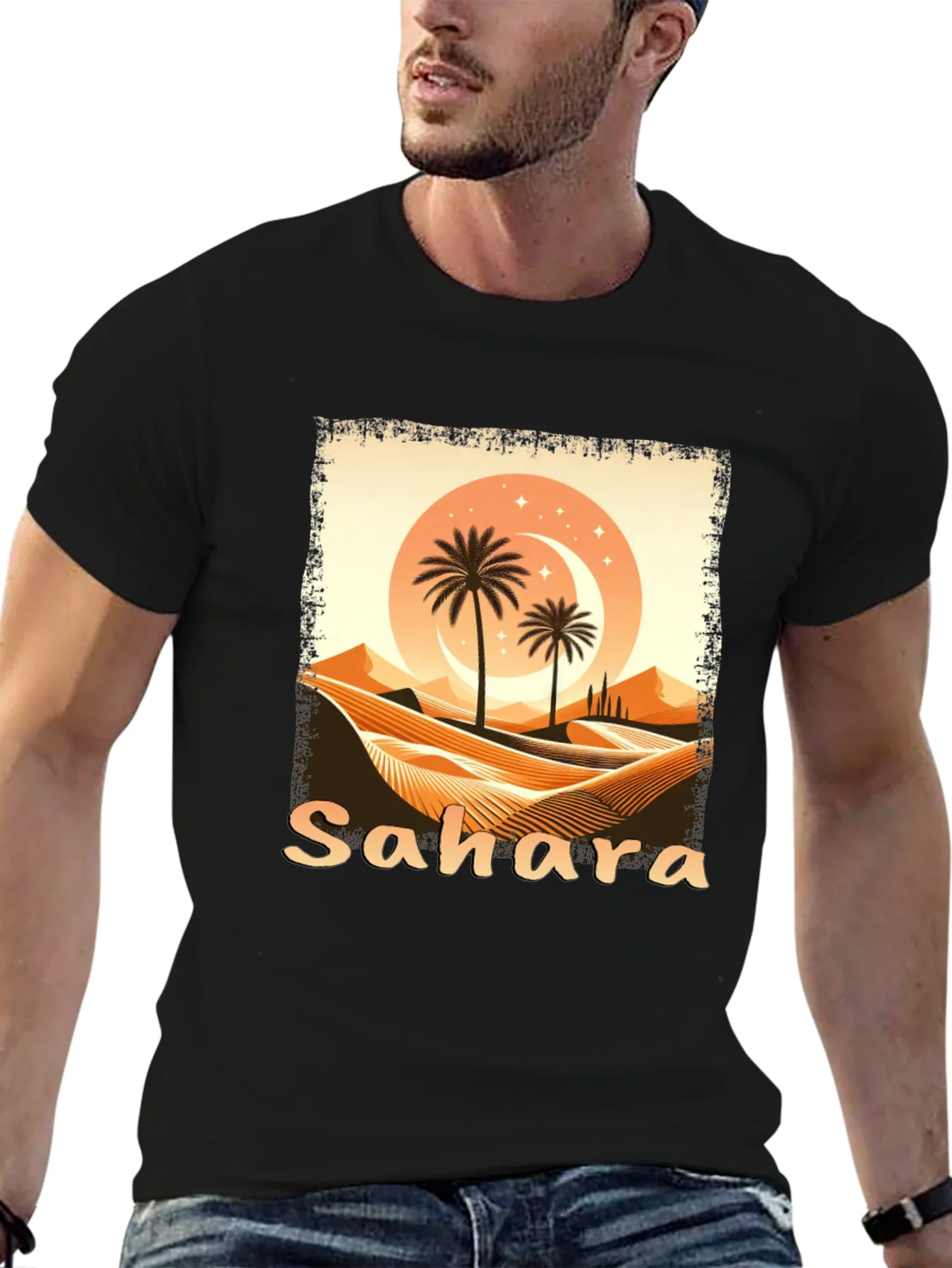 Rebbecca Sahara Desert Graphic Tee - Unisex Black T-Shirt