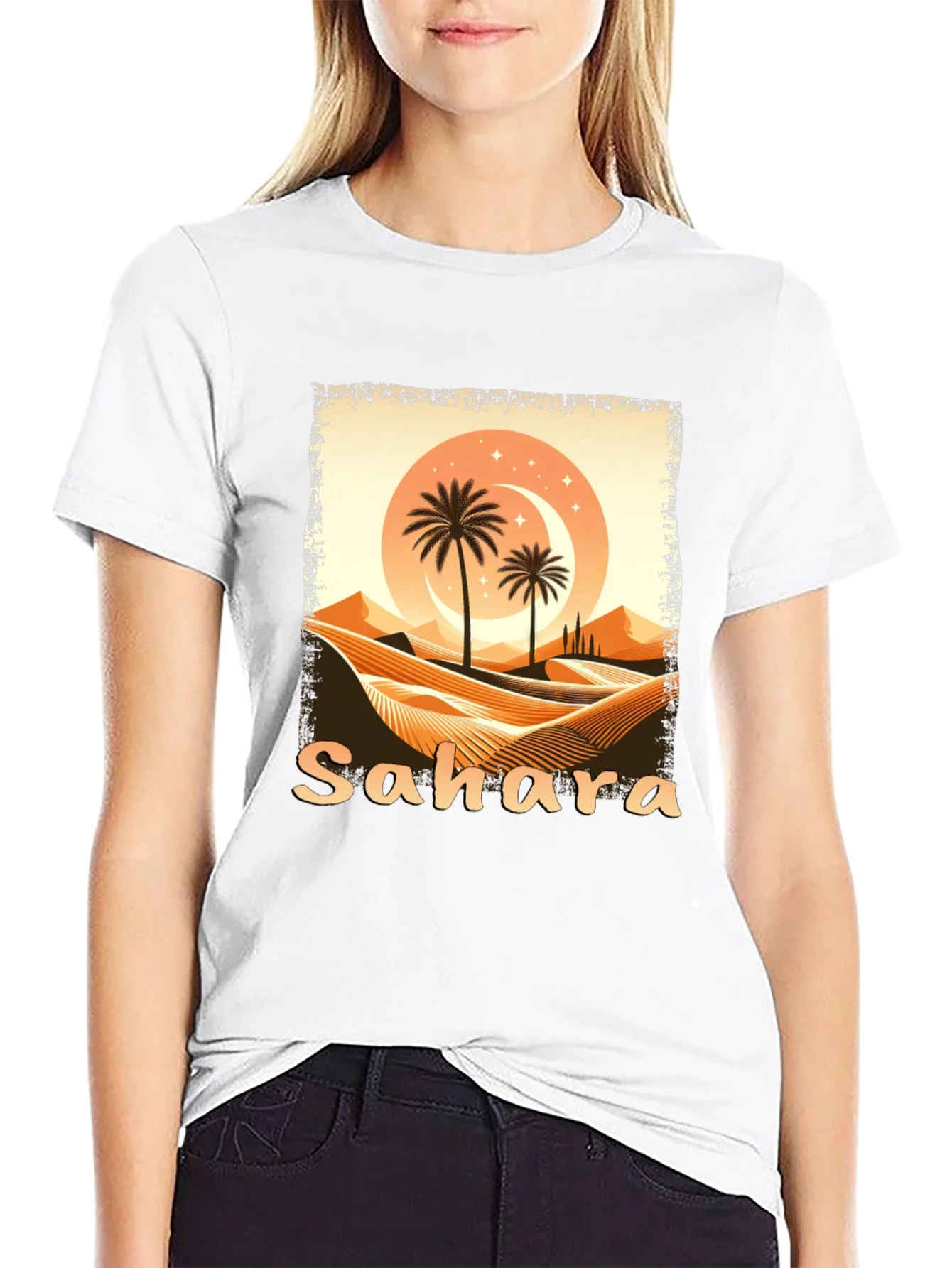 Rebbecca Sahara Desert Graphic Tee - Unisex Black T-Shirt
