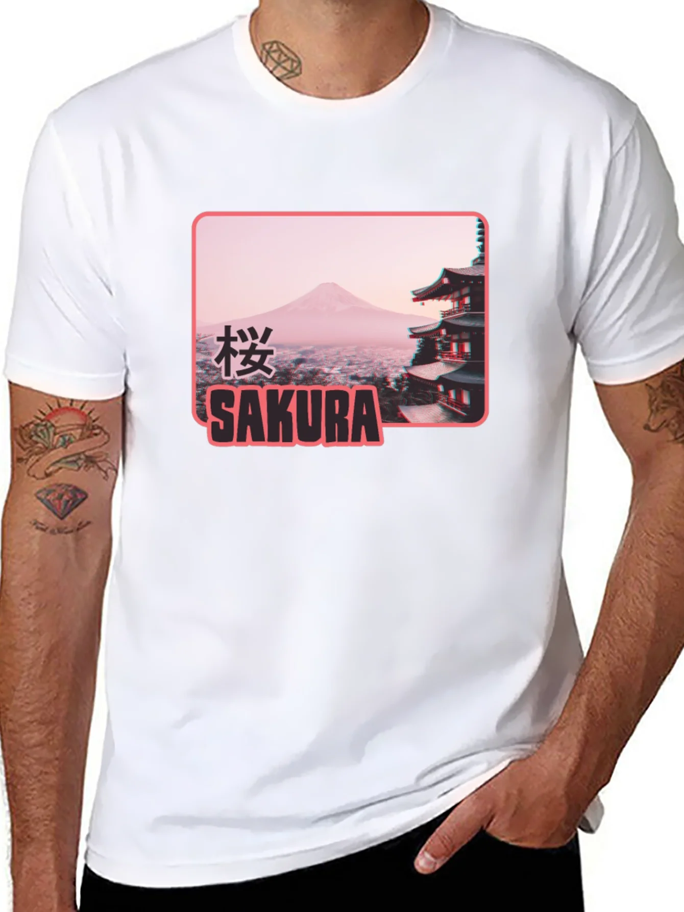 Rebbecca Sakura Japan Graphic T-Shirt - Black