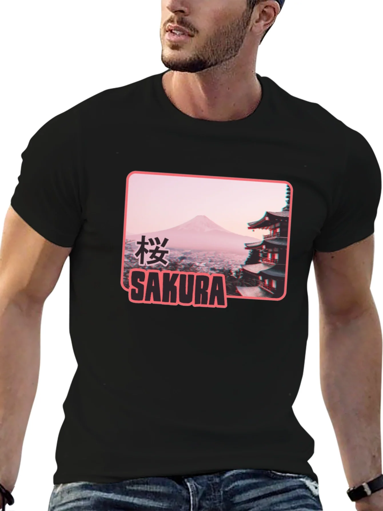 Rebbecca Sakura Japan Graphic T-Shirt - Black