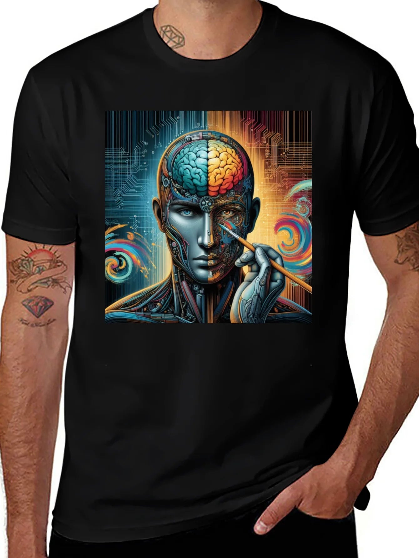Rebbecca Cyberpunk Brain Artist Graphic Tee