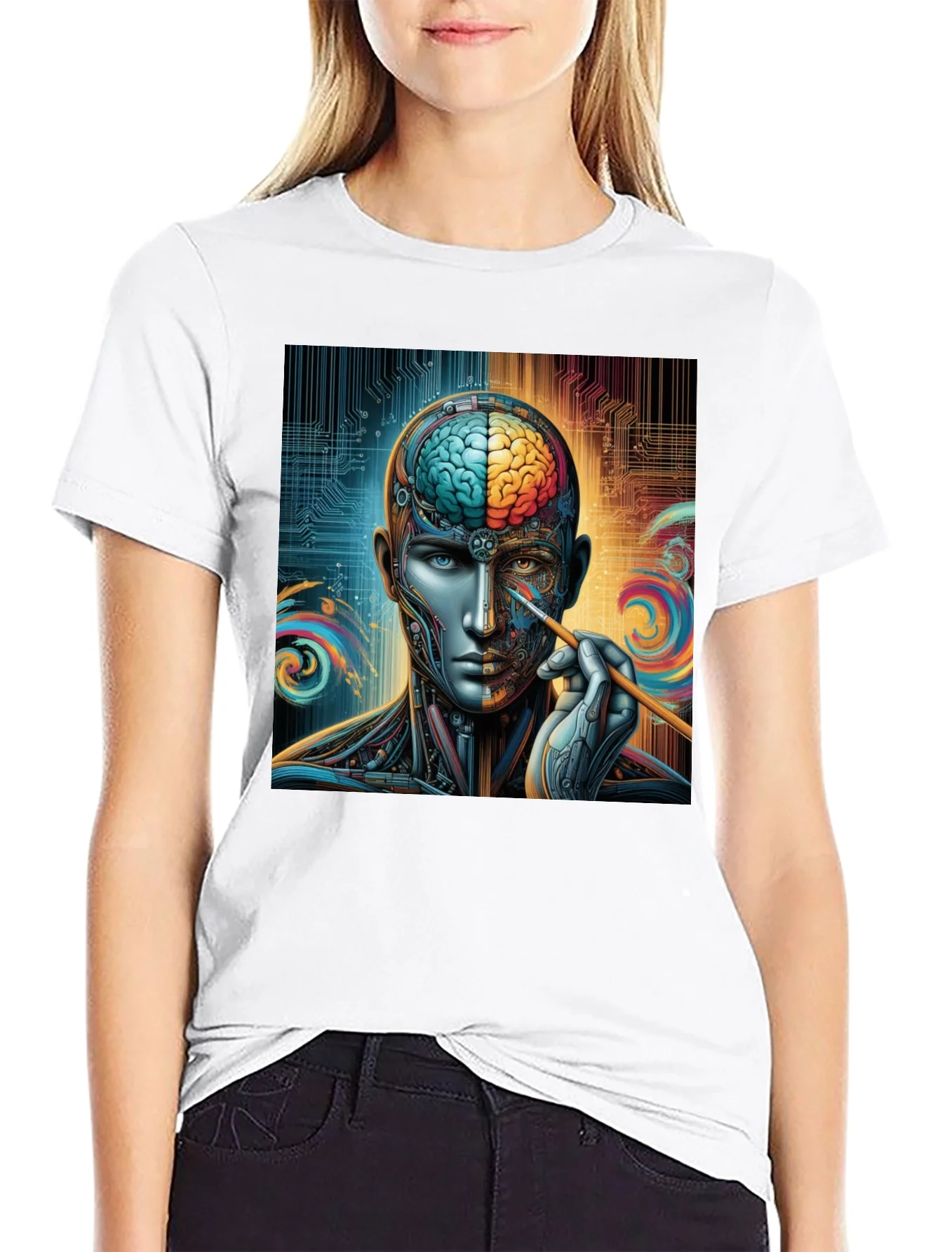 Rebbecca Cyberpunk Brain Artist Graphic Tee