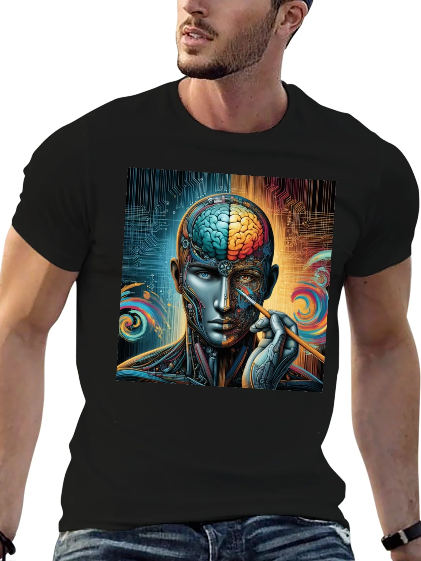 Rebbecca Cyberpunk Brain Artist Graphic Tee