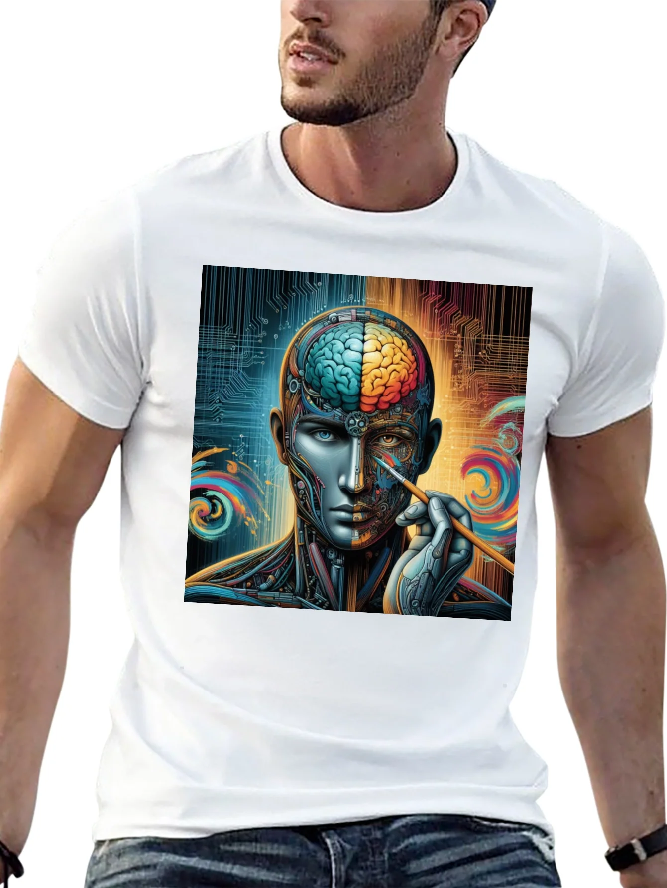 Rebbecca Cyberpunk Brain Artist Graphic Tee