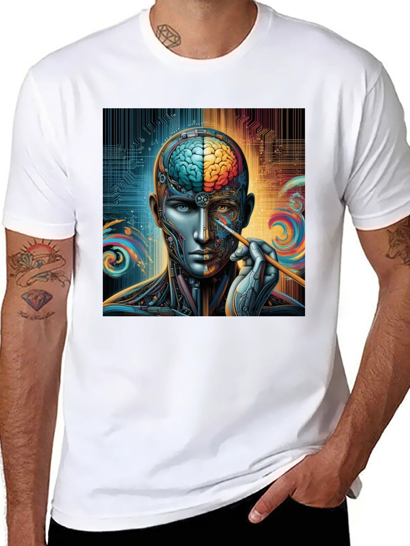 Rebbecca Cyberpunk Brain Artist Graphic Tee
