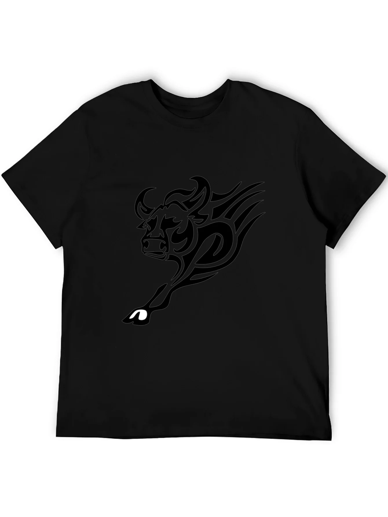 Camiseta Negra con Toro Tribal