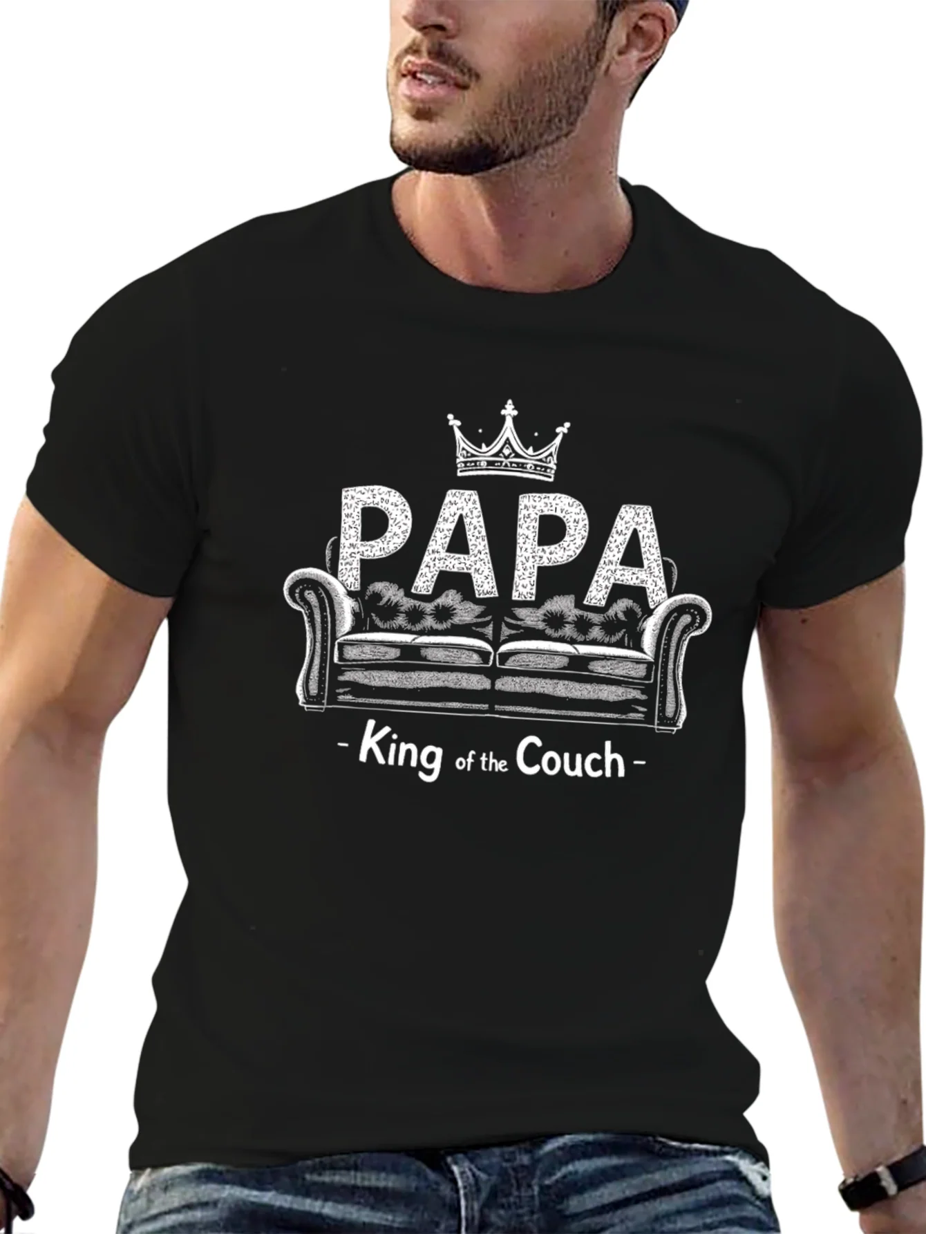 Camiseta Negra Papa King Couch