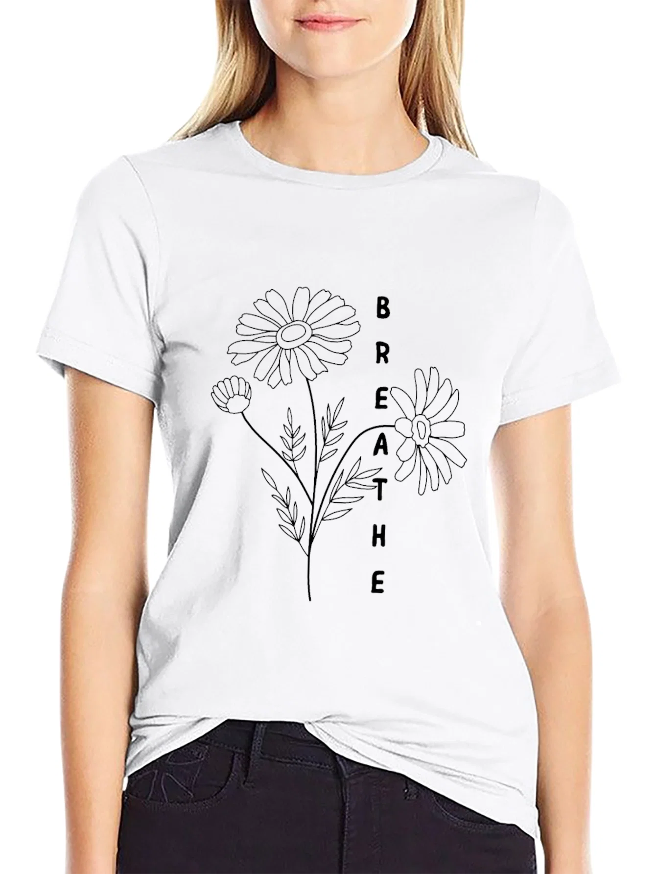 Rebbecca Breathe Daisy Graphic Tee - Stylish Comfort