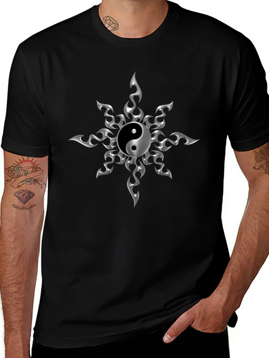 Rebbecca Yin Yang Flame Graphic T-Shirt
