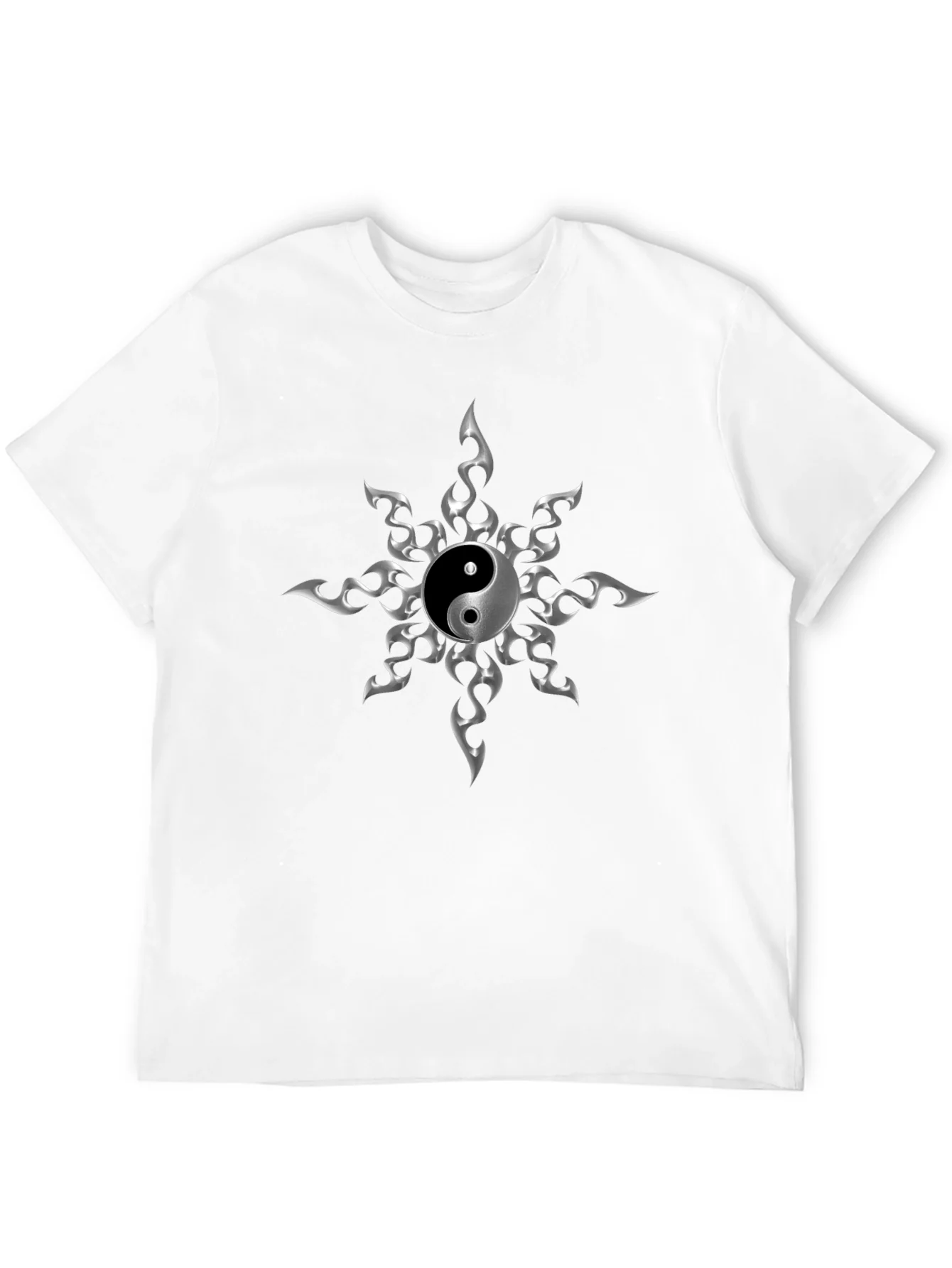 Rebbecca Yin Yang Flame Graphic T-Shirt