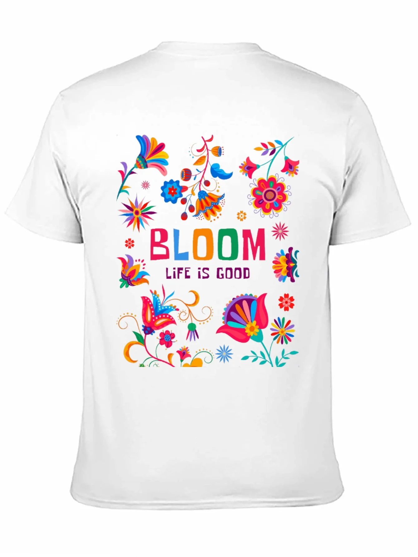 Camiseta Negra Bloom: Life is Good Floral