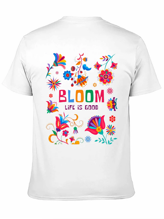 Camiseta Negra Bloom: Life is Good Floral