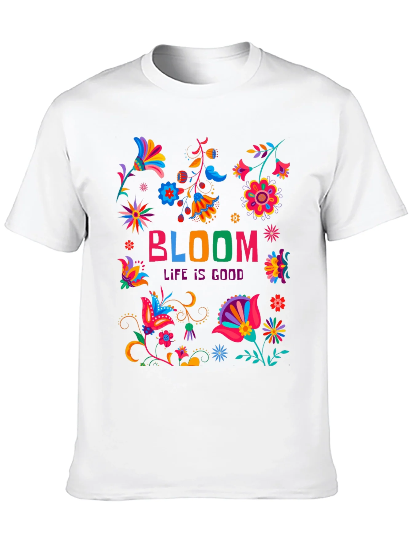 Camiseta Negra Bloom: Life is Good Floral