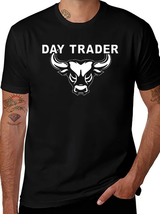 Camiseta Negra Day Trader Toro Blanco