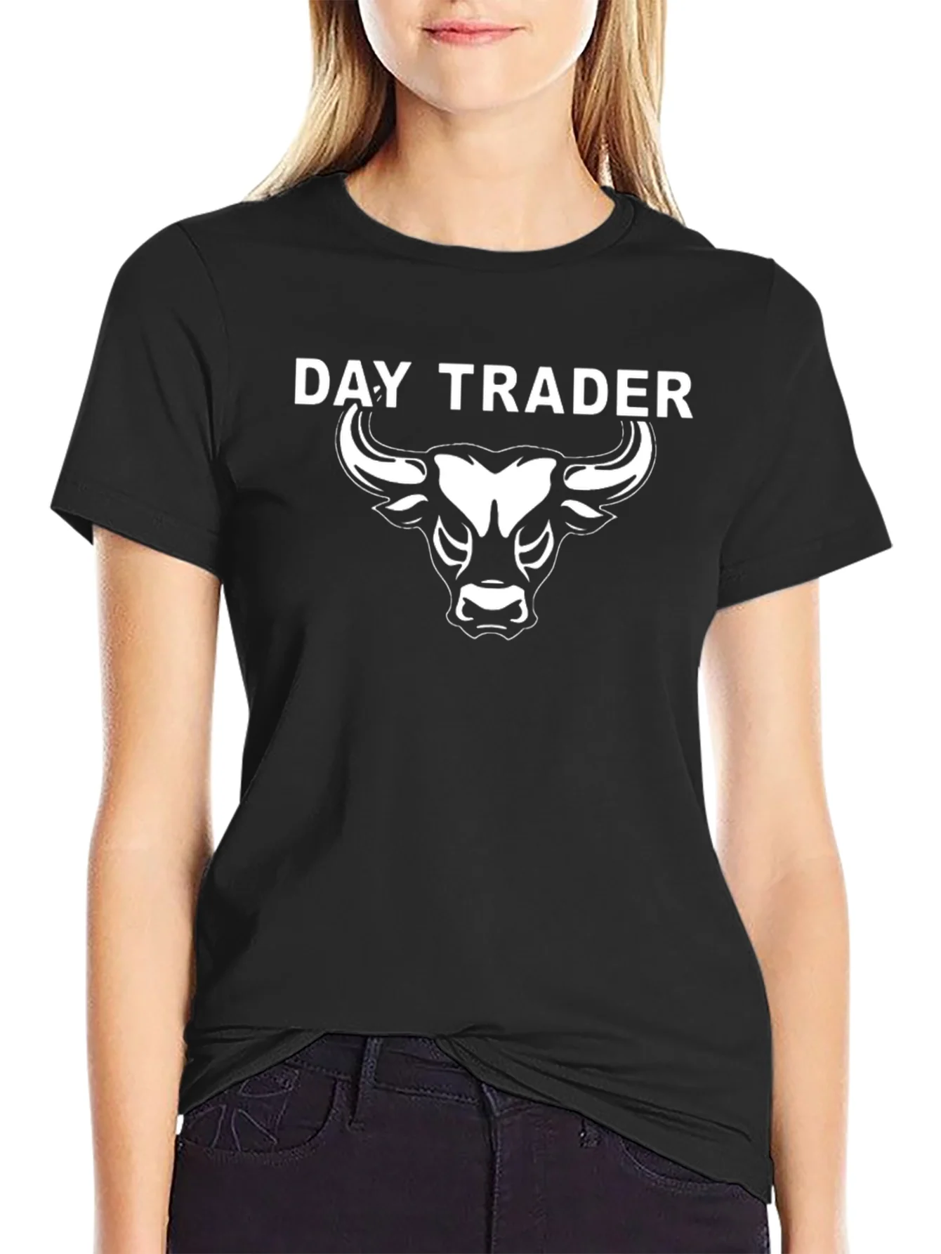 Camiseta Negra Day Trader Toro Blanco