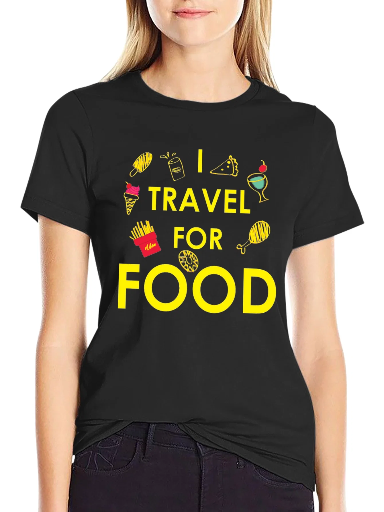 Rebbecca I Travel For Food Graphic T-Shirt