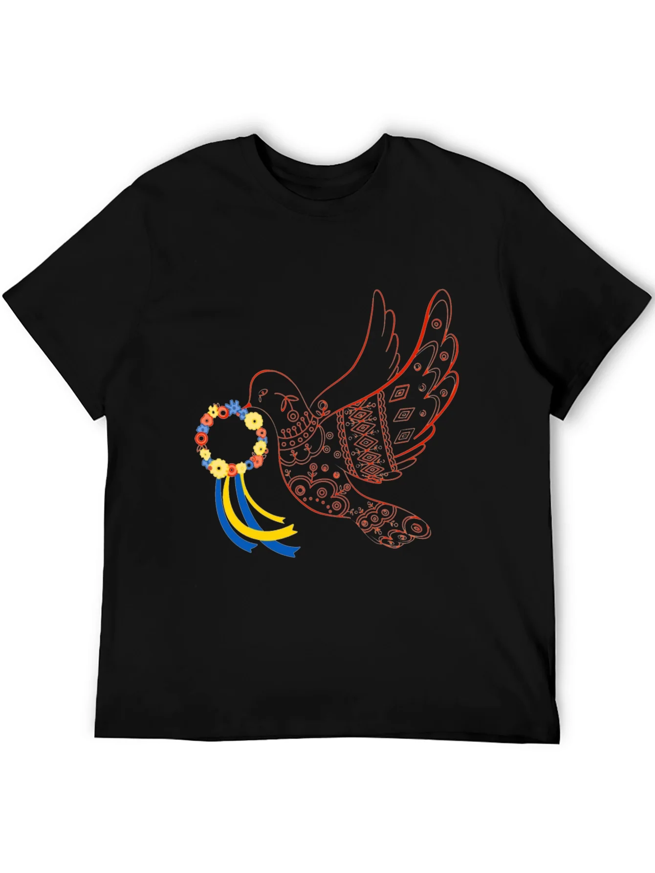 Camiseta Negra Paloma de la Paz Ucrania