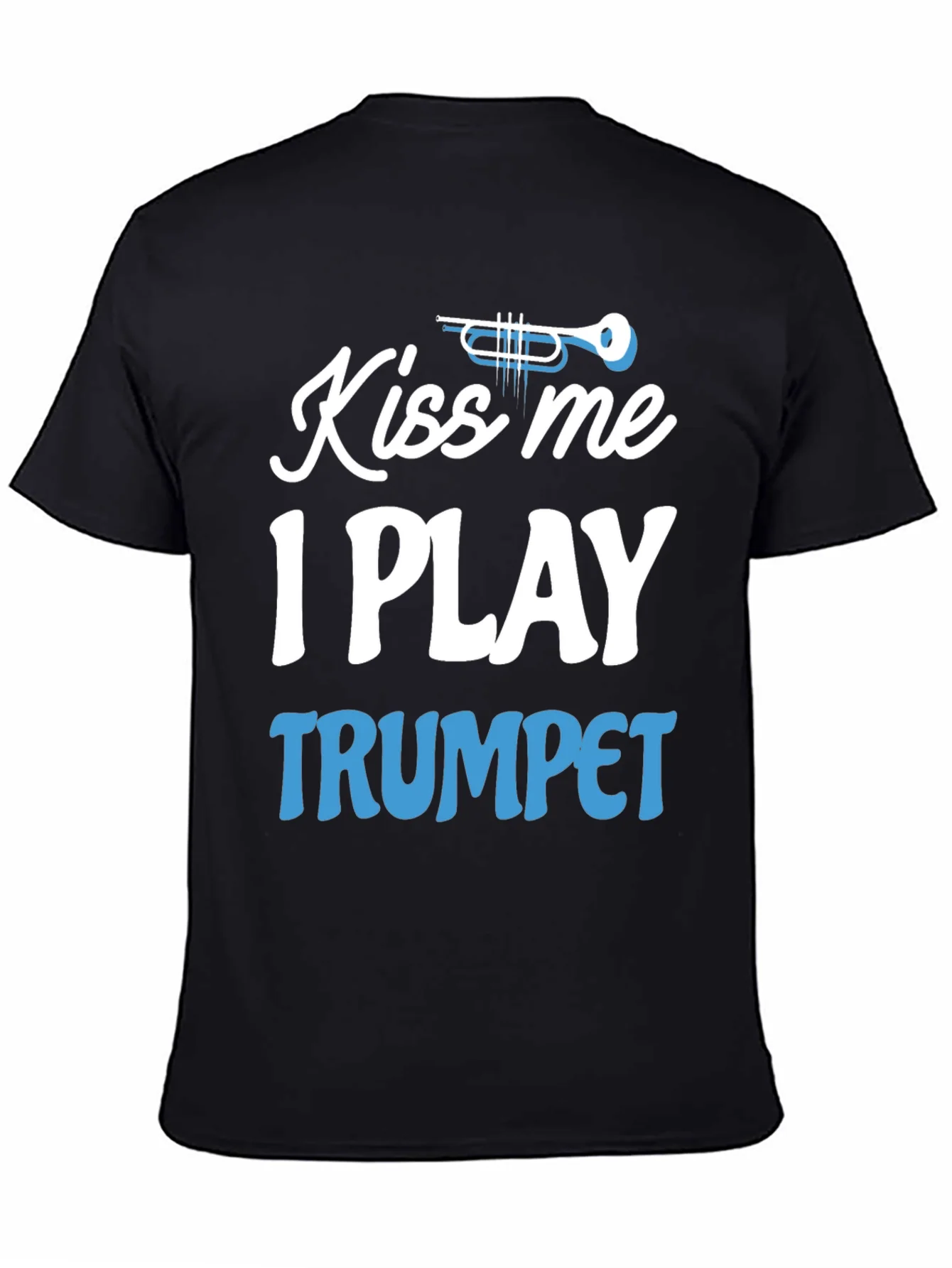 Camiseta Negra Kiss Me I Play Trumpet