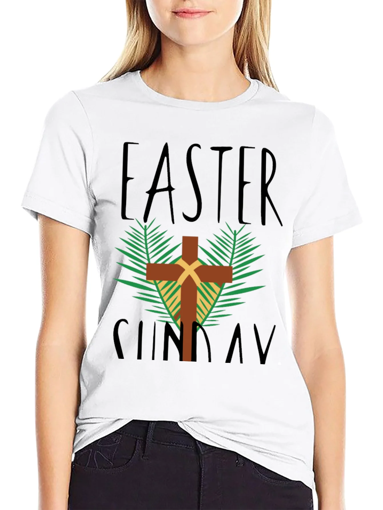 Rebbecca Easter Sunday Cross Graphic T-Shirt