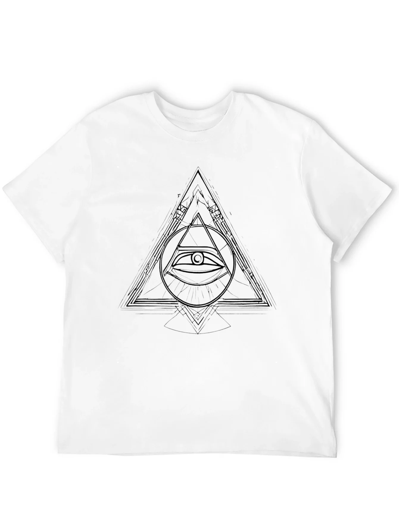 Camiseta Negra Hombre - Dise?o Ojo en Tri¨¢ngulo