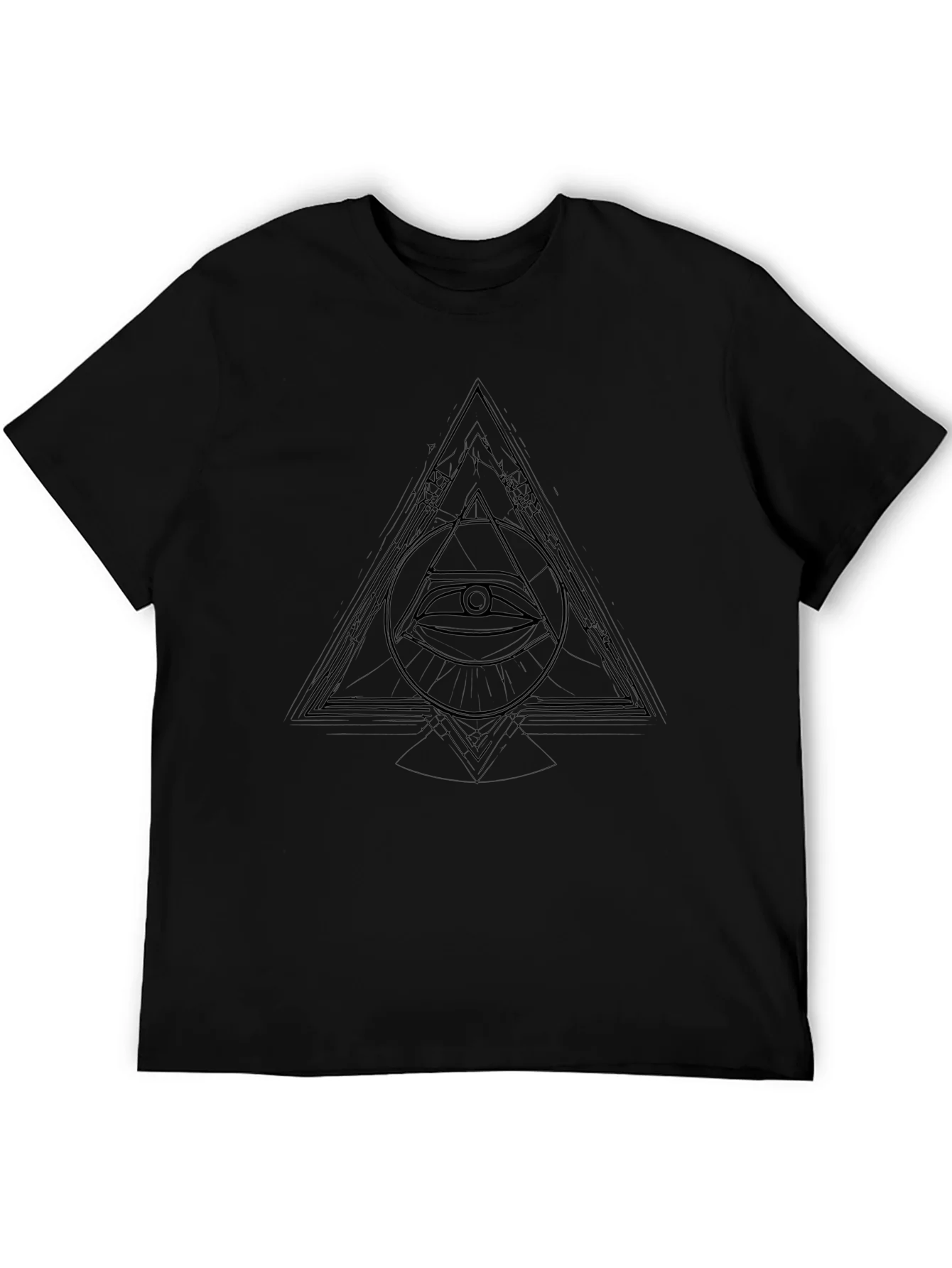 Camiseta Negra Hombre - Dise?o Ojo en Tri¨¢ngulo