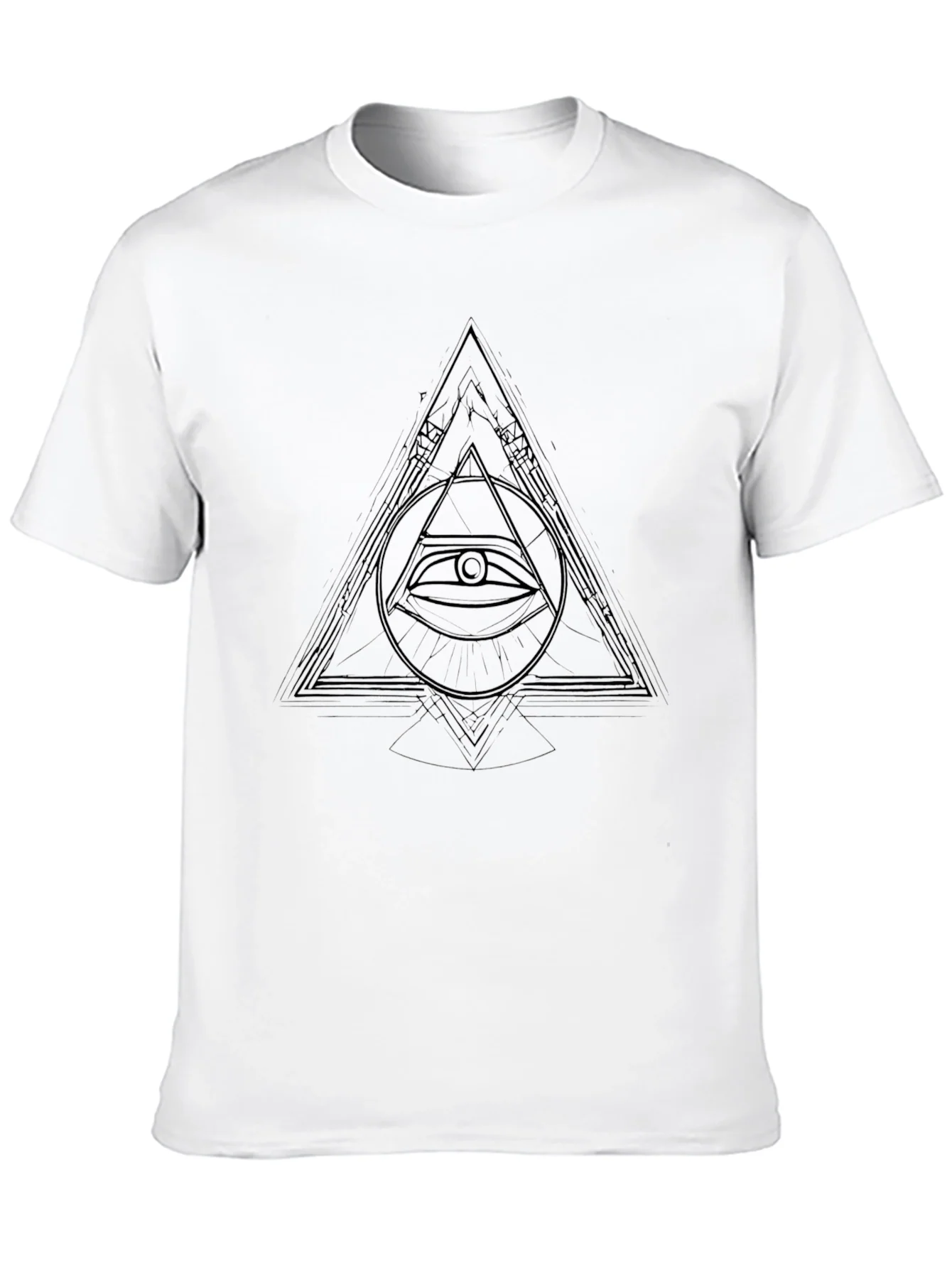 Camiseta Negra Hombre - Dise?o Ojo en Tri¨¢ngulo