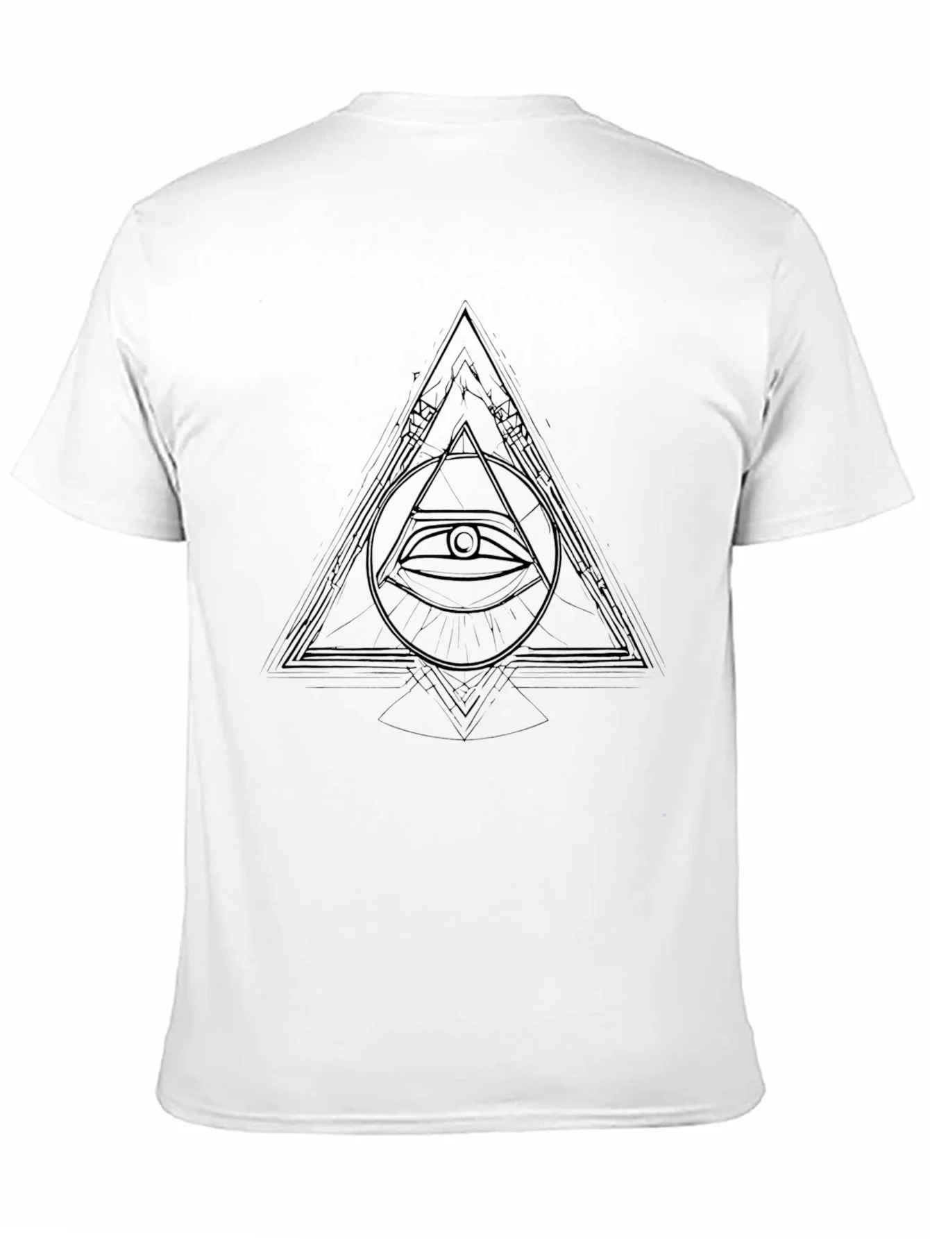 Camiseta Negra Hombre - Dise?o Ojo en Tri¨¢ngulo