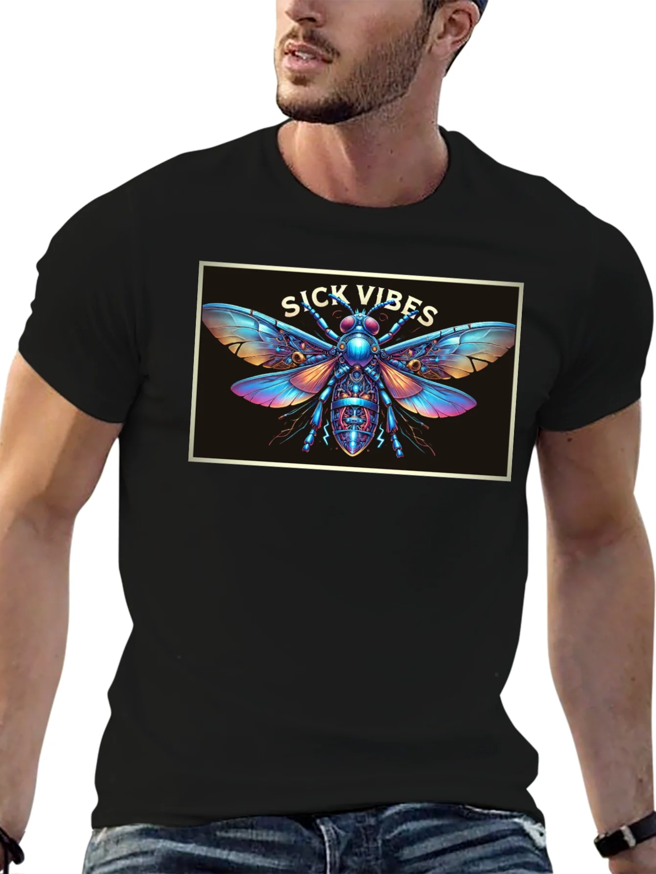 Rebbecca Sick Vibes Graphic T-Shirt - Unique Insect Design