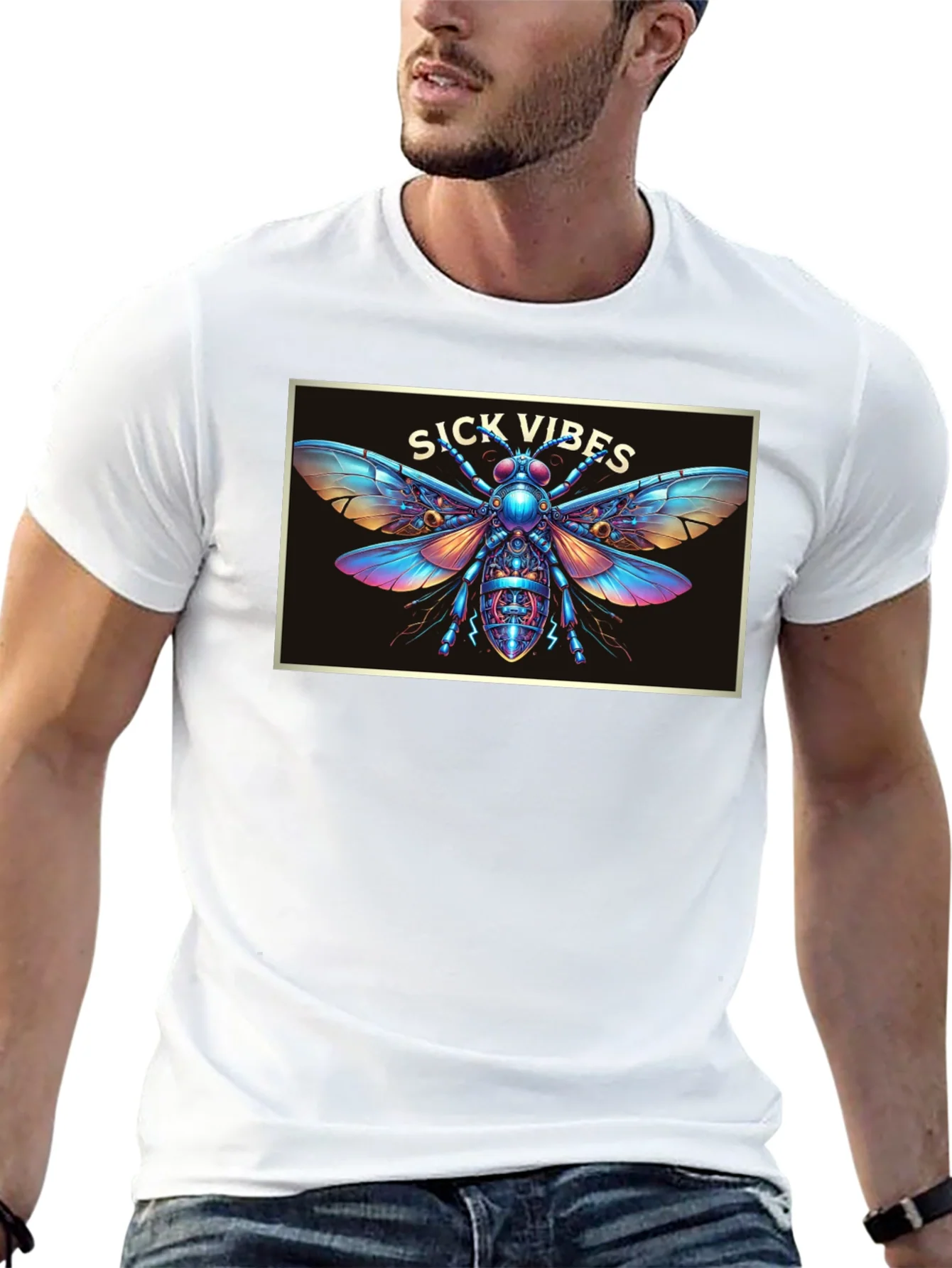 Rebbecca Sick Vibes Graphic T-Shirt - Unique Insect Design