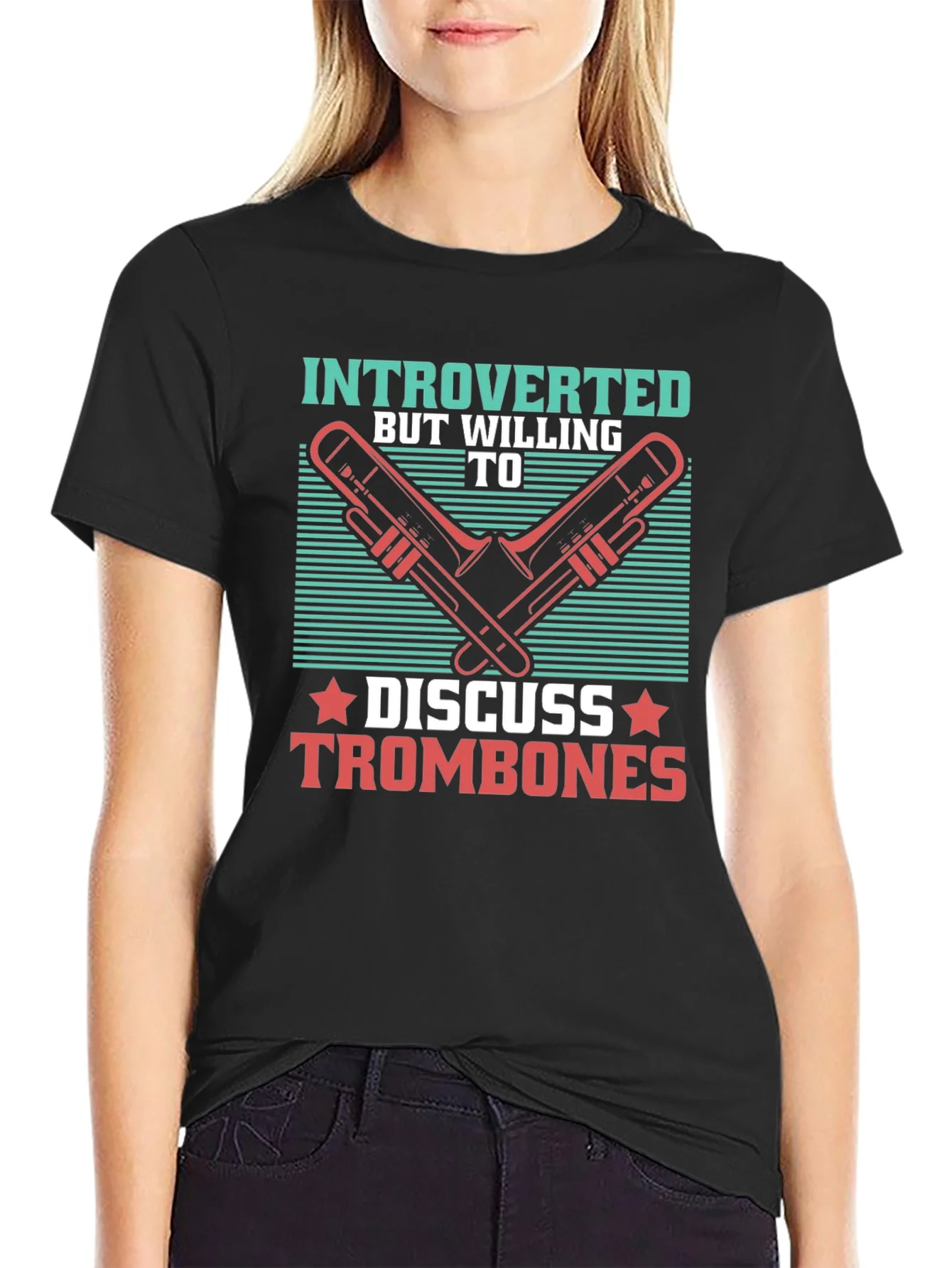 Rebbecca Introverted Trombone T-Shirt - Music Lover Tee
