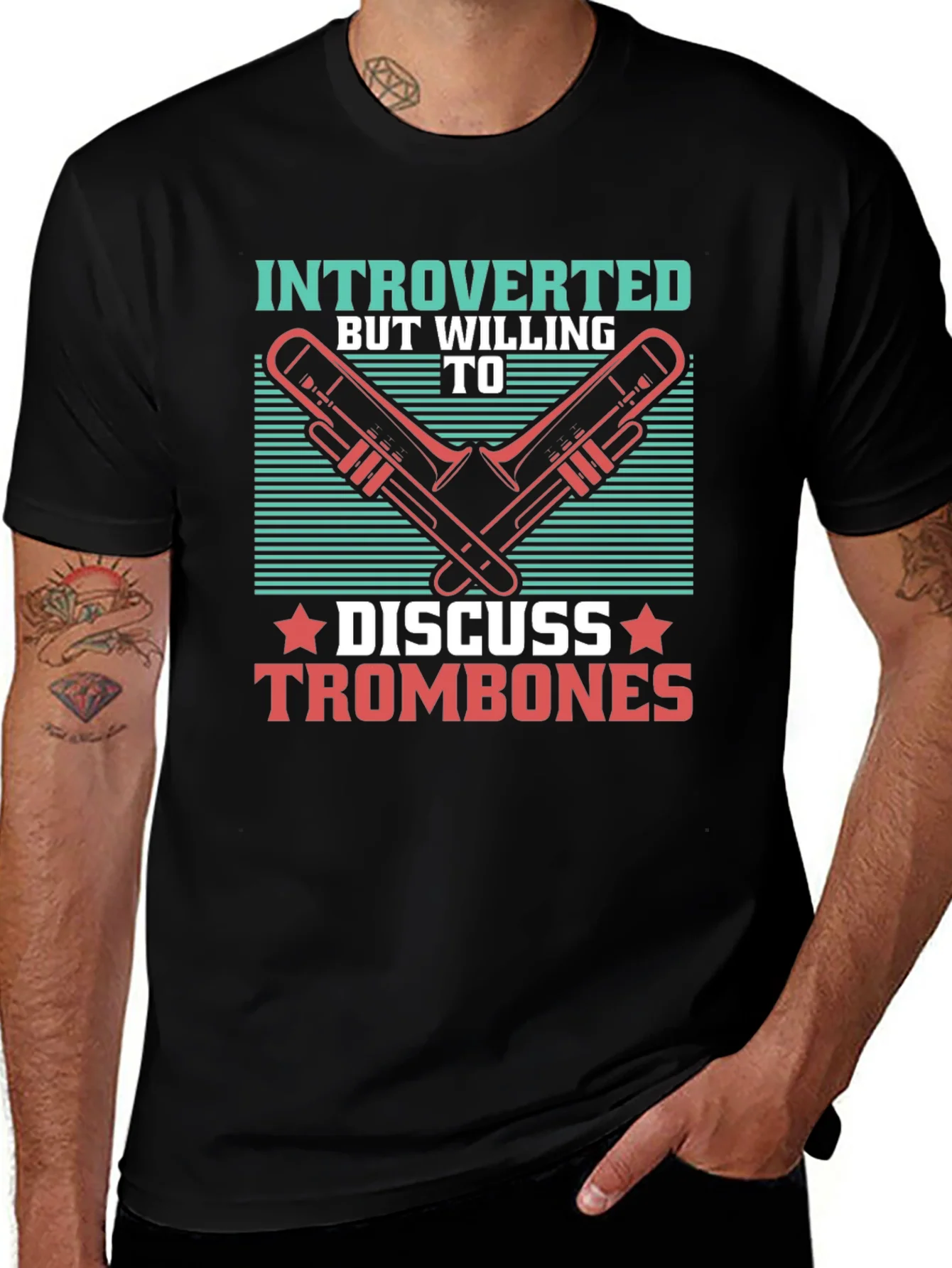 Rebbecca Introverted Trombone T-Shirt - Music Lover Tee