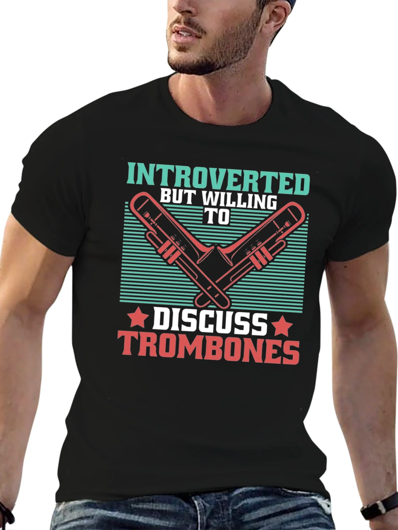 Rebbecca Introverted Trombone T-Shirt - Music Lover Tee