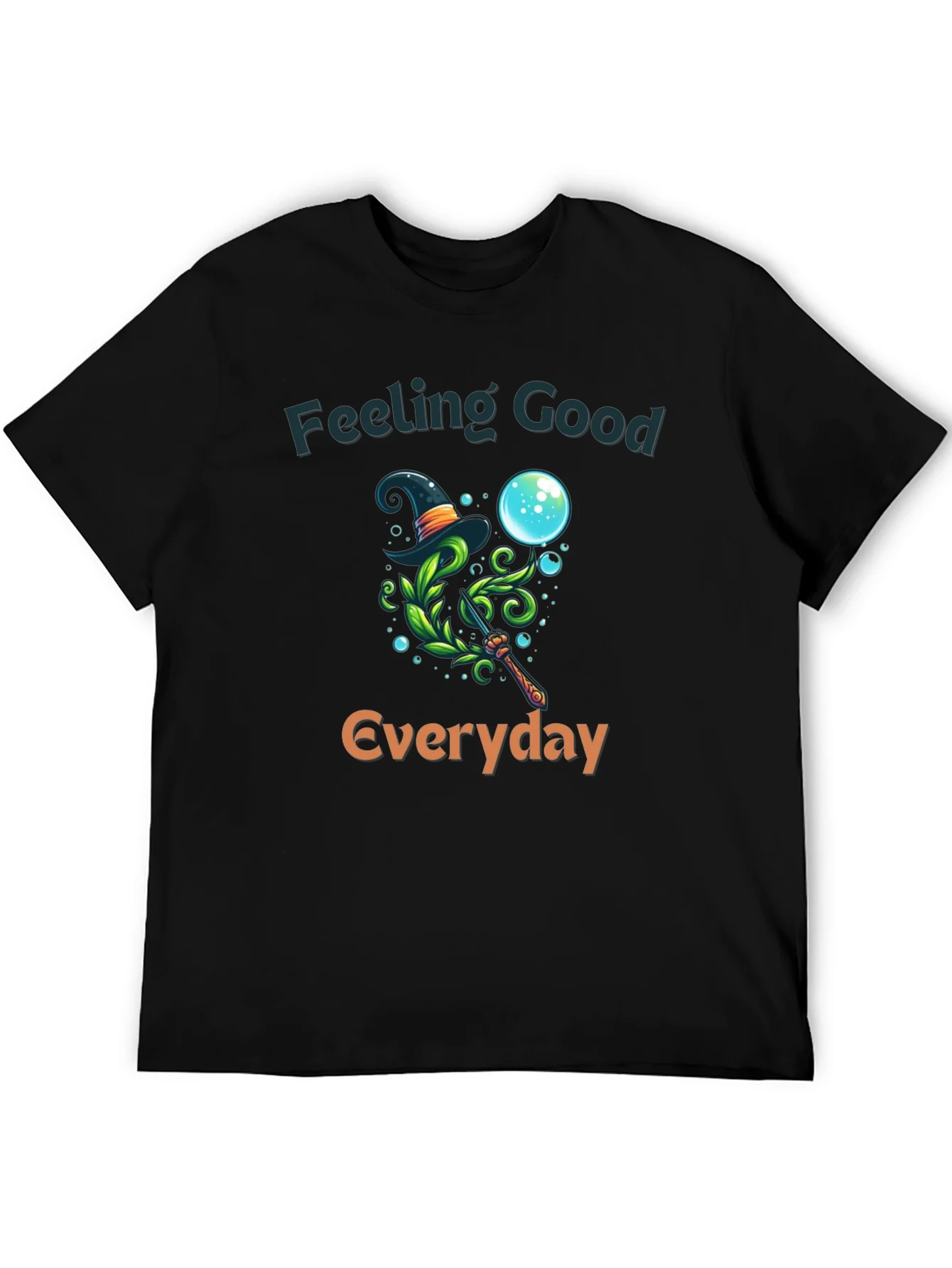 Camiseta Negra con Dise?o M¨¢gico y Frase Motivacional