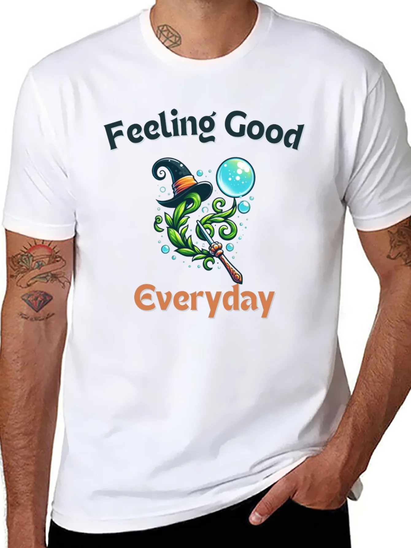 Camiseta Negra con Dise?o M¨¢gico y Frase Motivacional