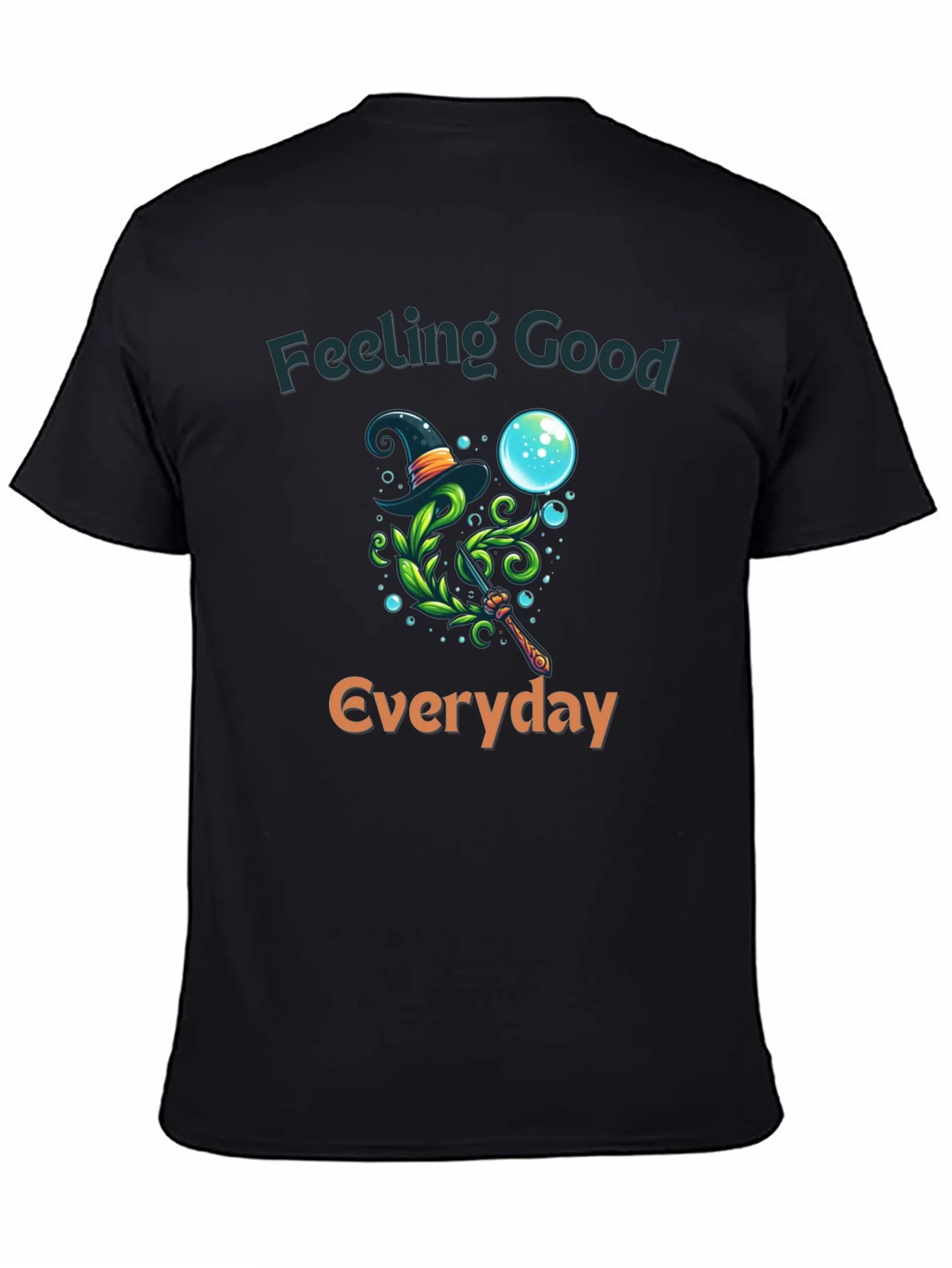 Camiseta Negra con Dise?o M¨¢gico y Frase Motivacional