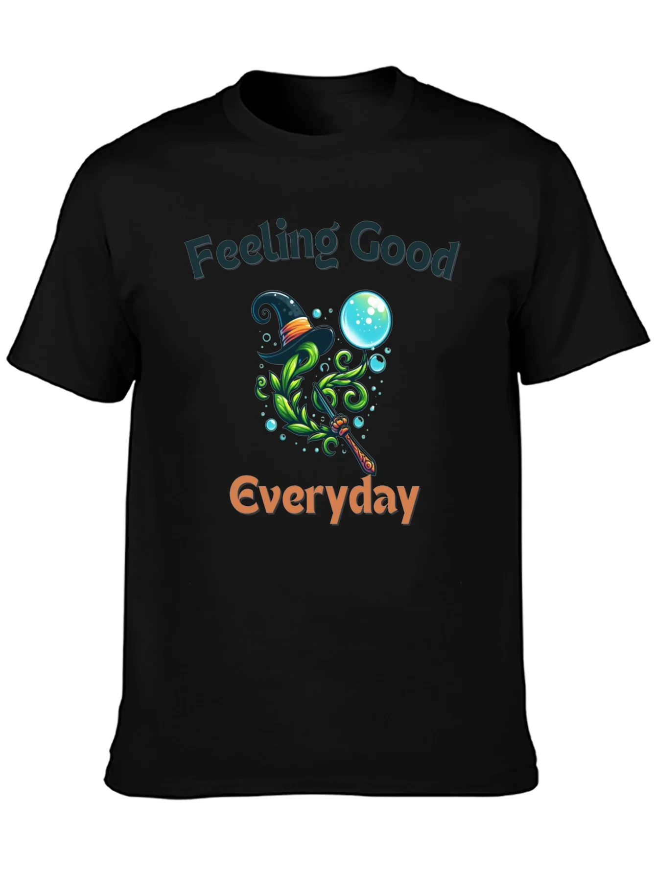 Camiseta Negra con Dise?o M¨¢gico y Frase Motivacional