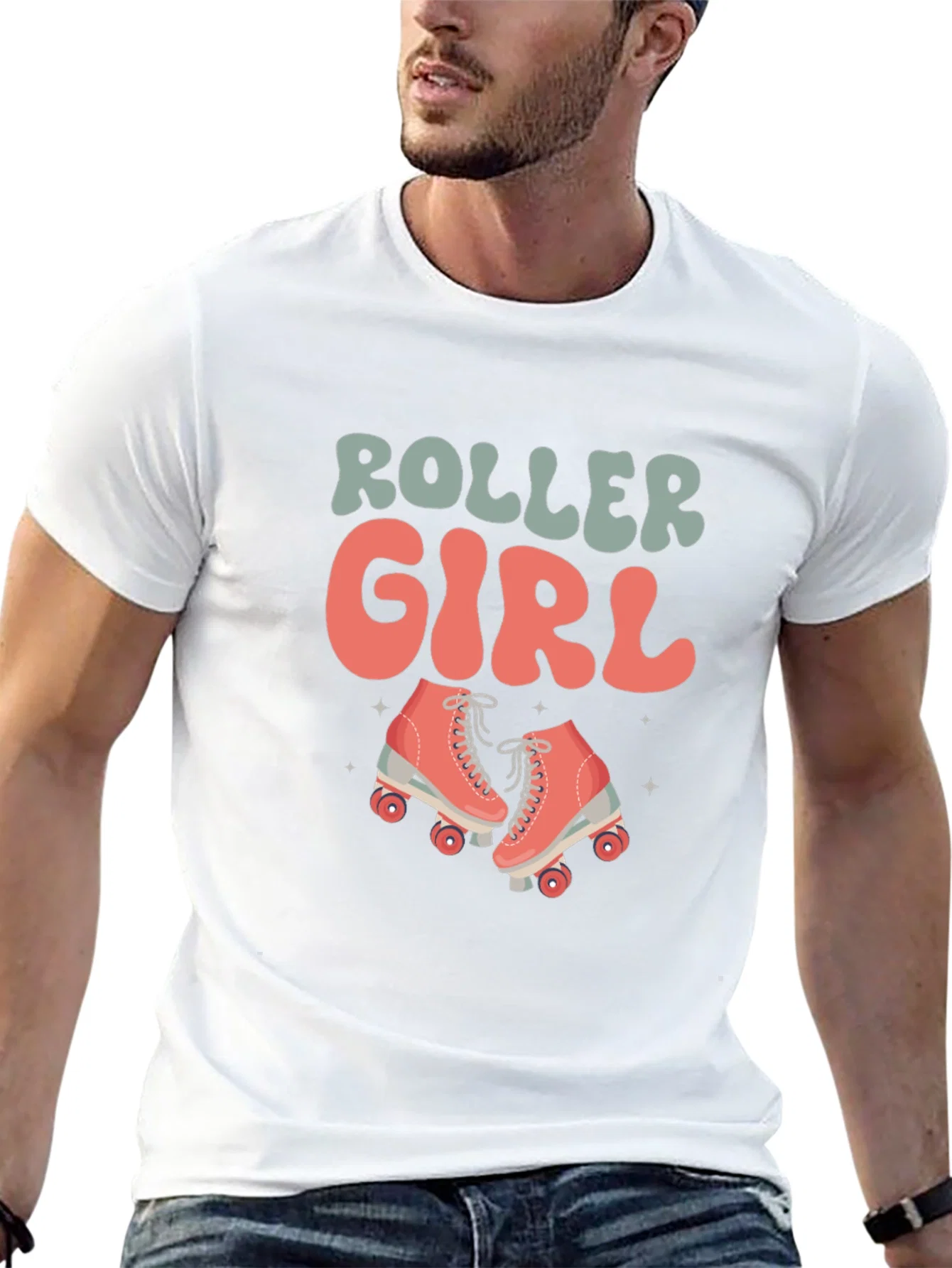 Rebbecca Retro Roller Girl Black T-Shirt