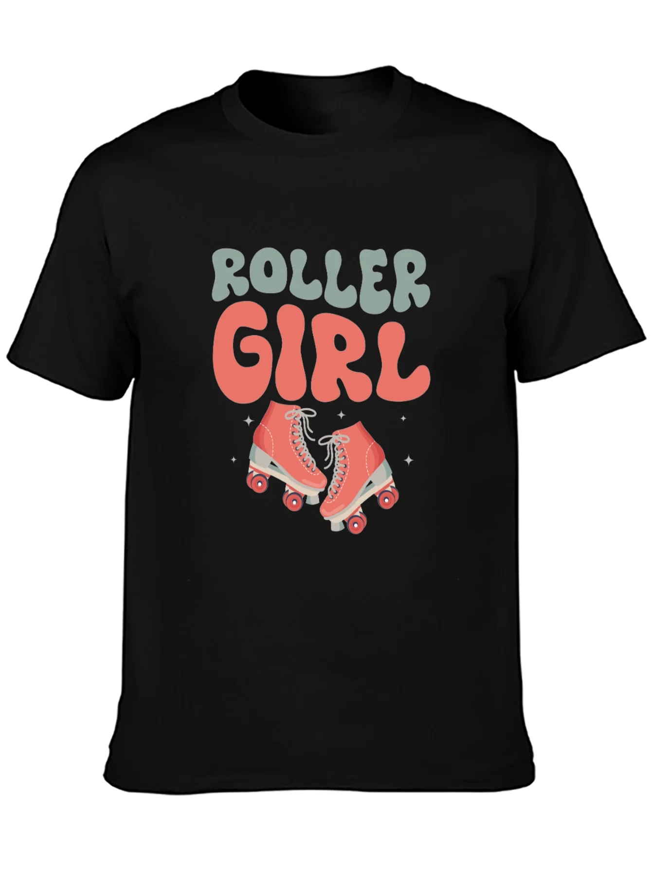 Rebbecca Retro Roller Girl Black T-Shirt