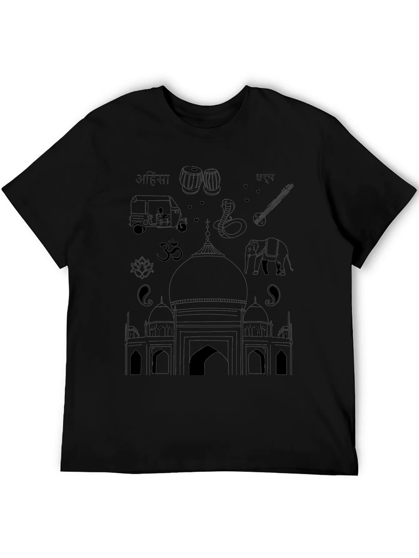 Rebbecca India Travel T-Shirt - Black Cotton Tee