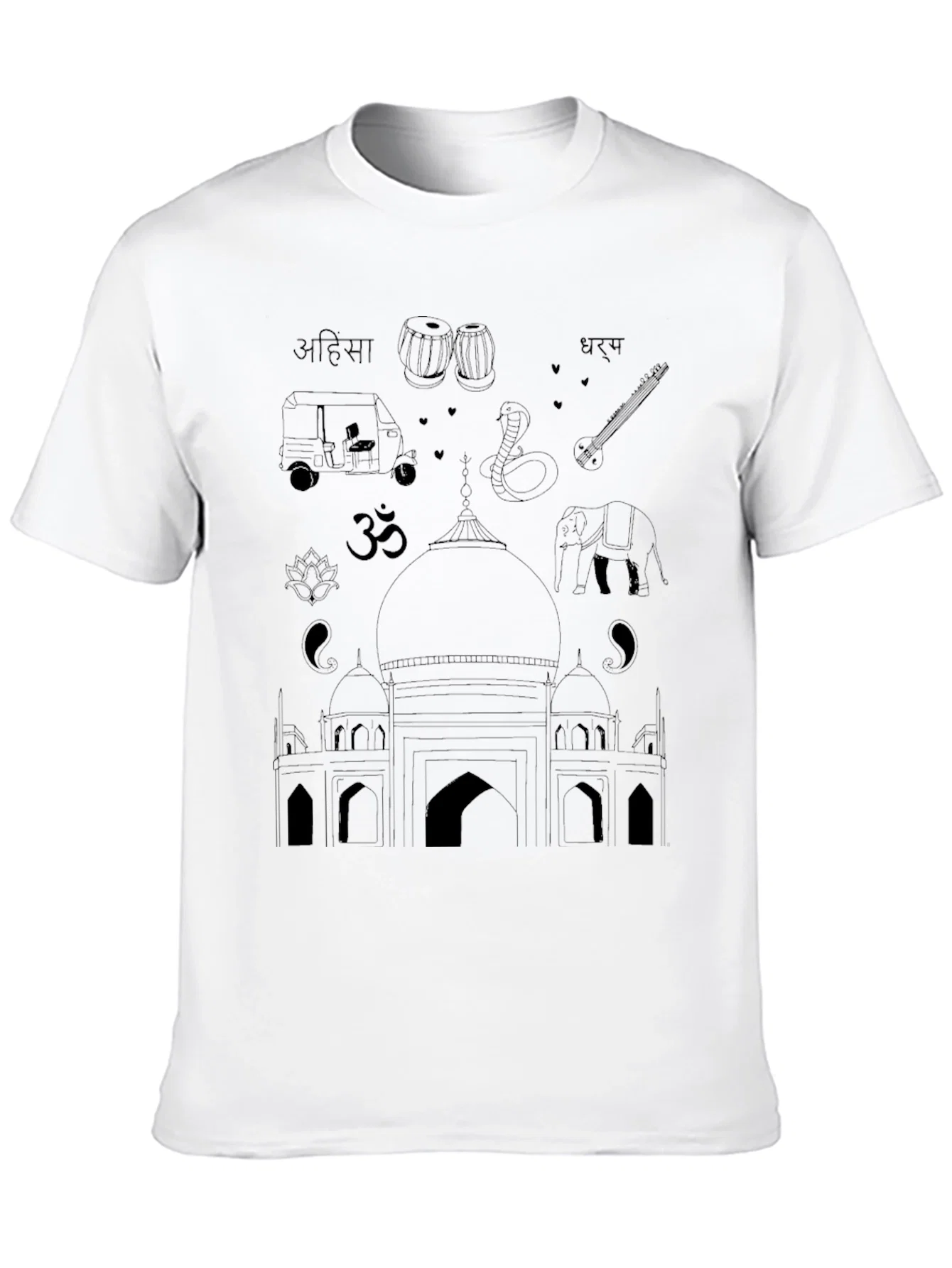 Rebbecca India Travel T-Shirt - Black Cotton Tee