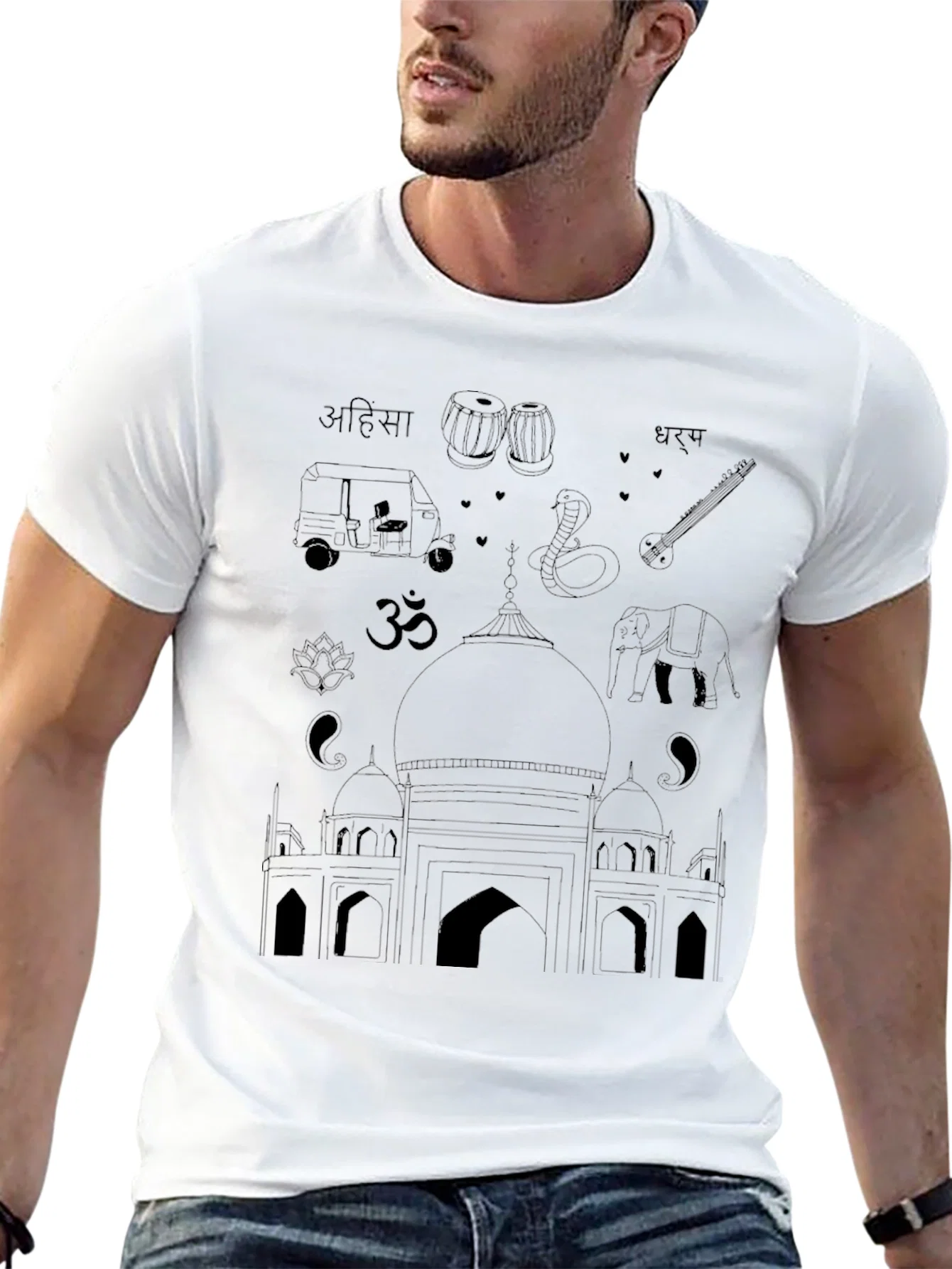 Rebbecca India Travel T-Shirt - Black Cotton Tee