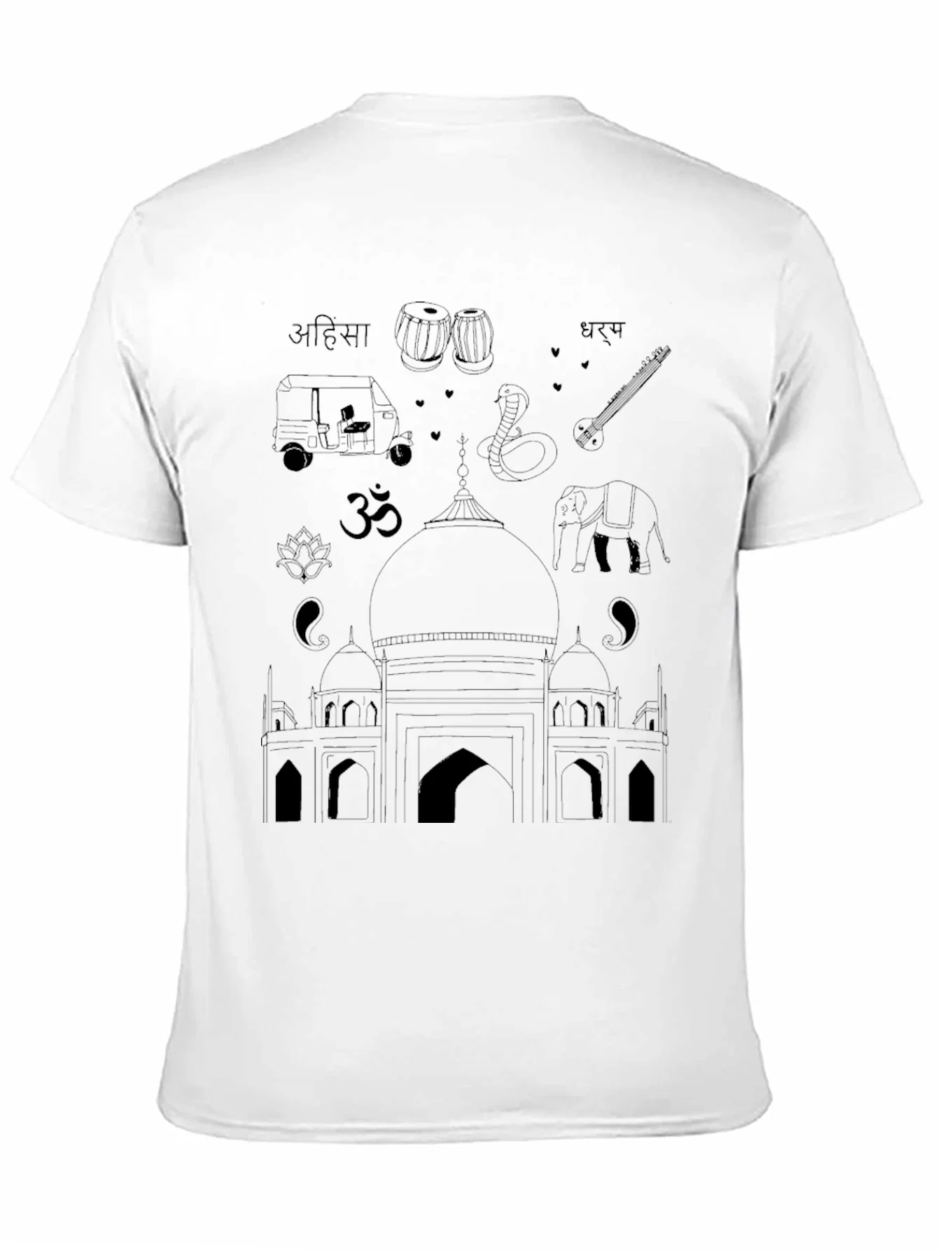 Rebbecca India Travel T-Shirt - Black Cotton Tee